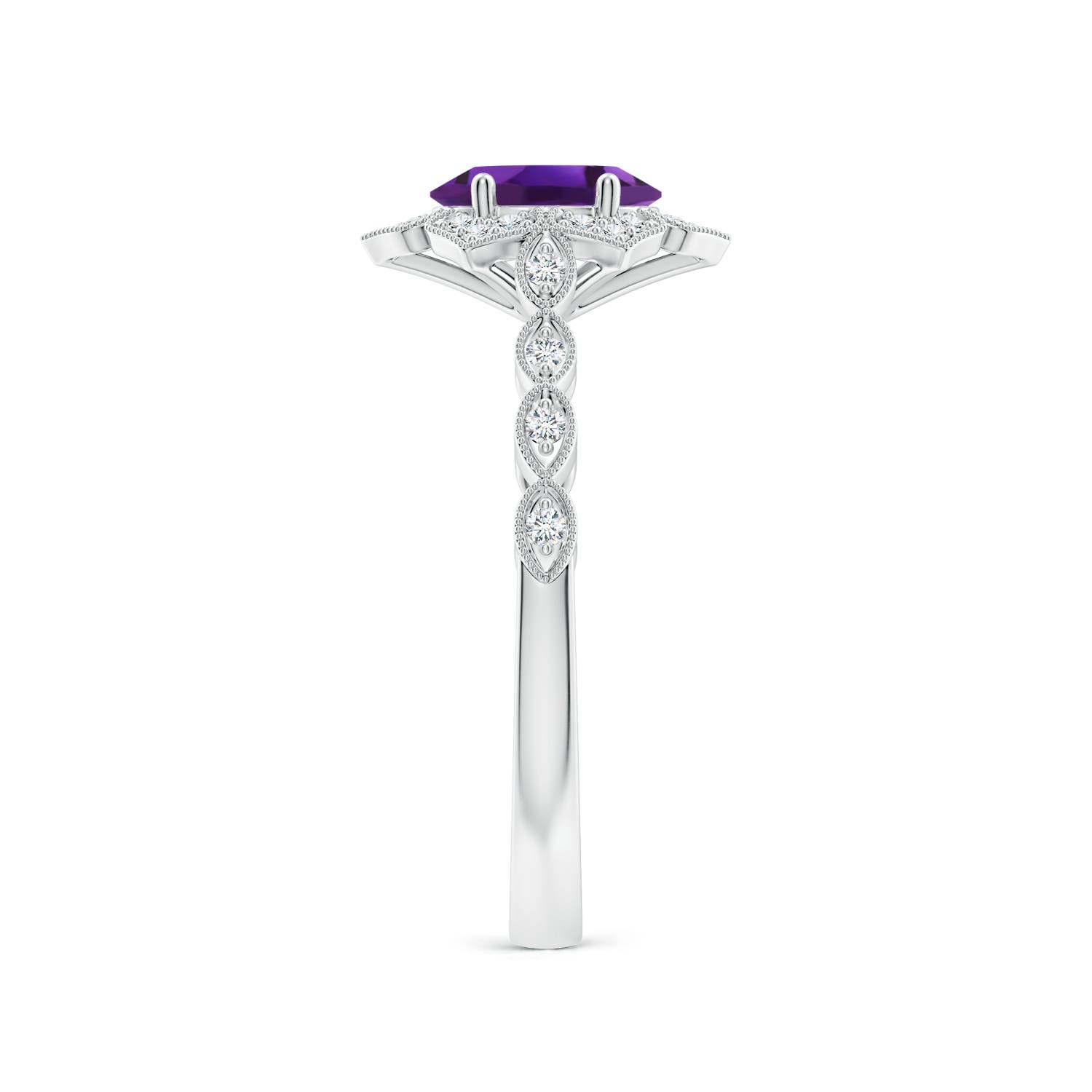 AAAA - Amethyst / 0.84 CT / 14 KT White Gold