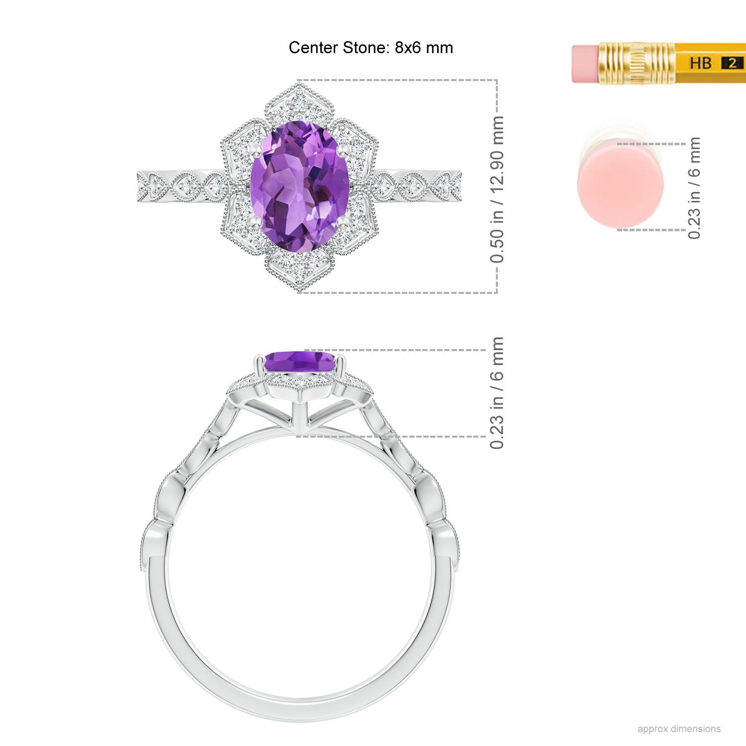 AA - Amethyst / 1.33 CT / 14 KT White Gold