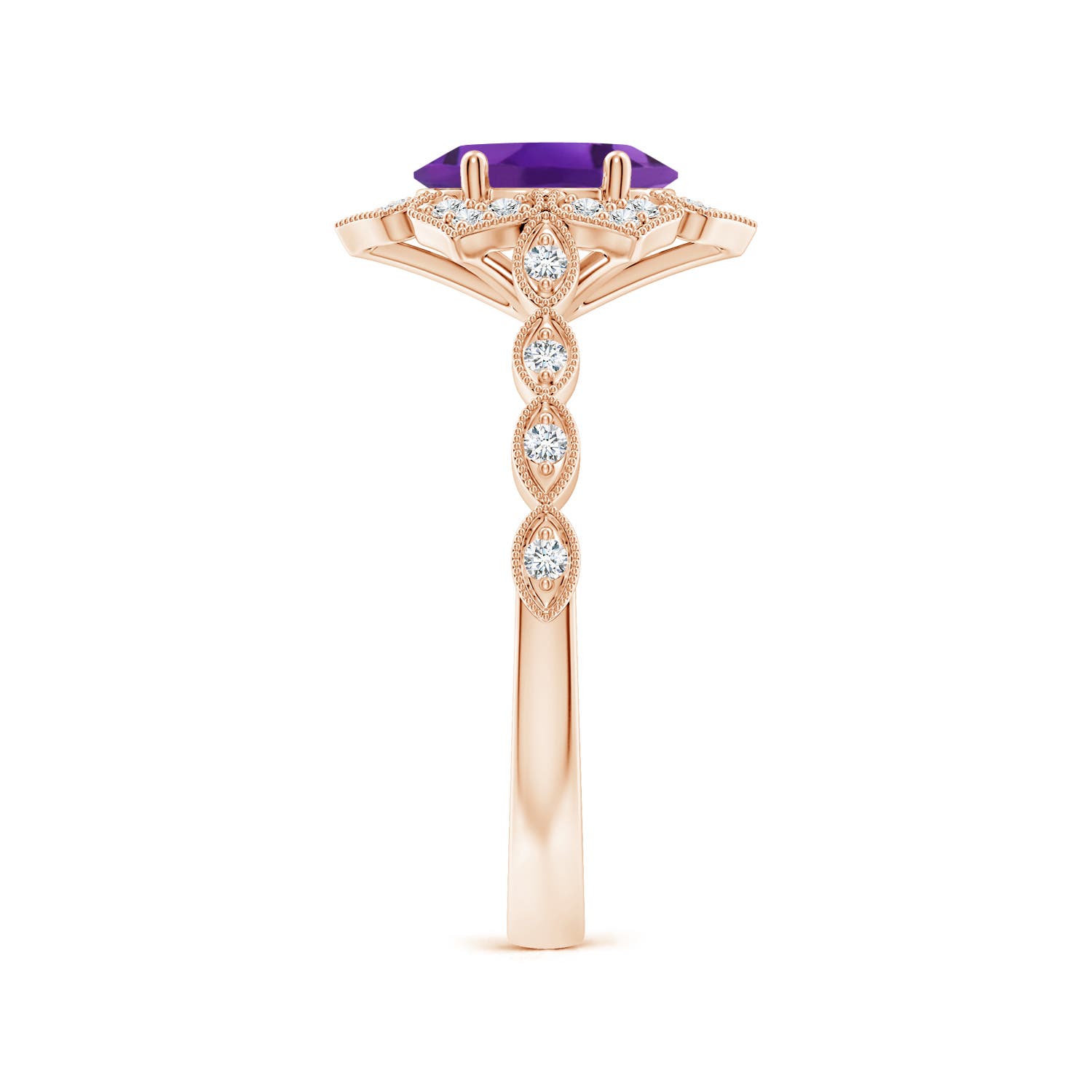 AAA - Amethyst / 1.33 CT / 14 KT Rose Gold