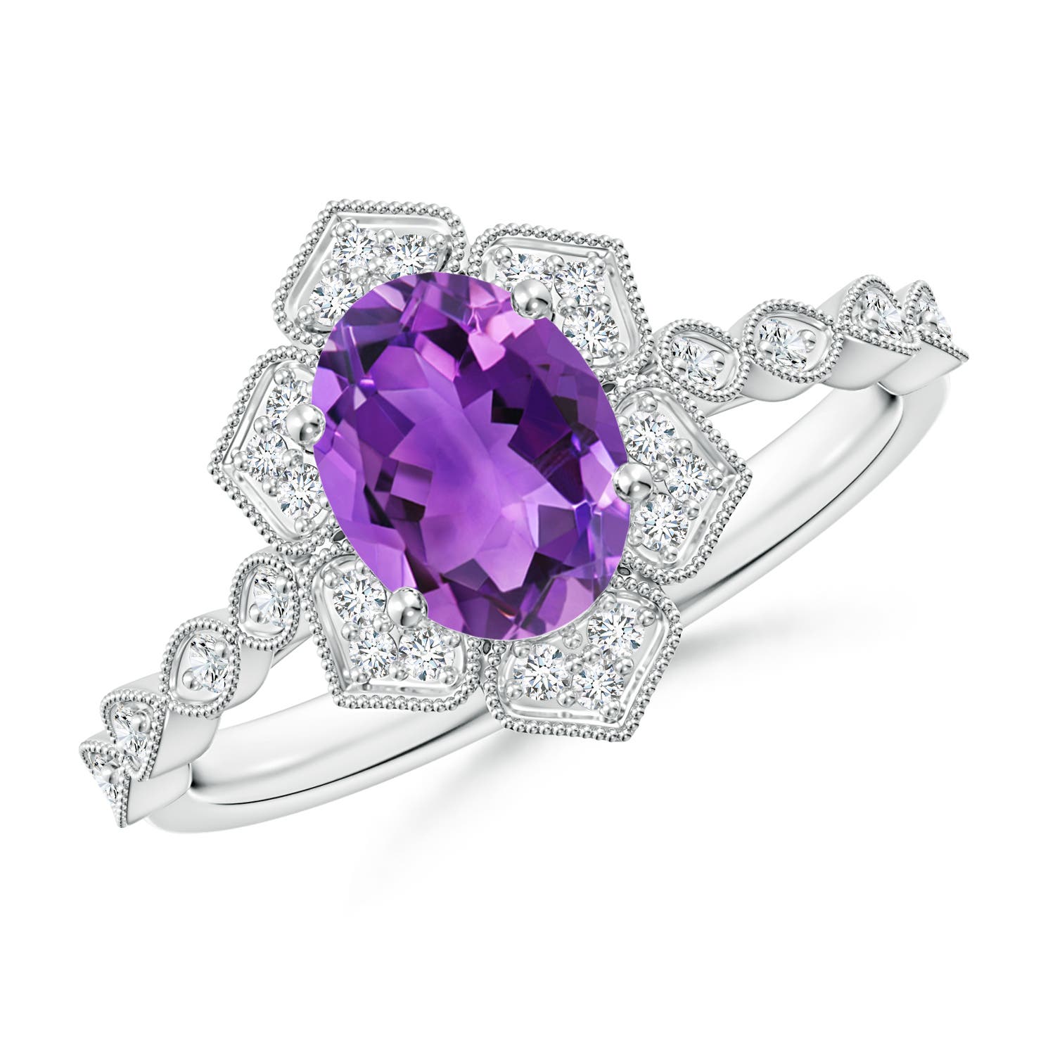 AAA - Amethyst / 1.33 CT / 14 KT White Gold