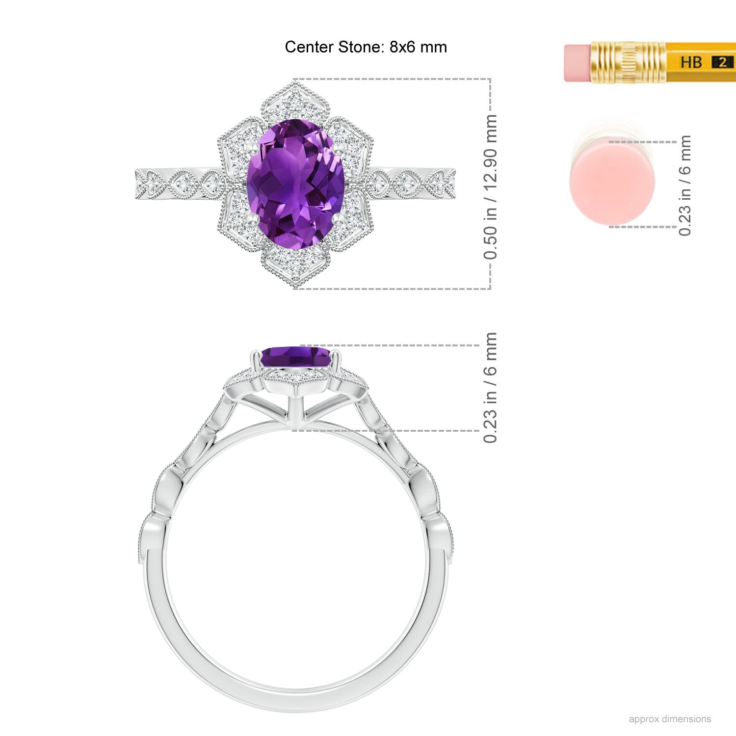 AAAA - Amethyst / 1.33 CT / 14 KT White Gold