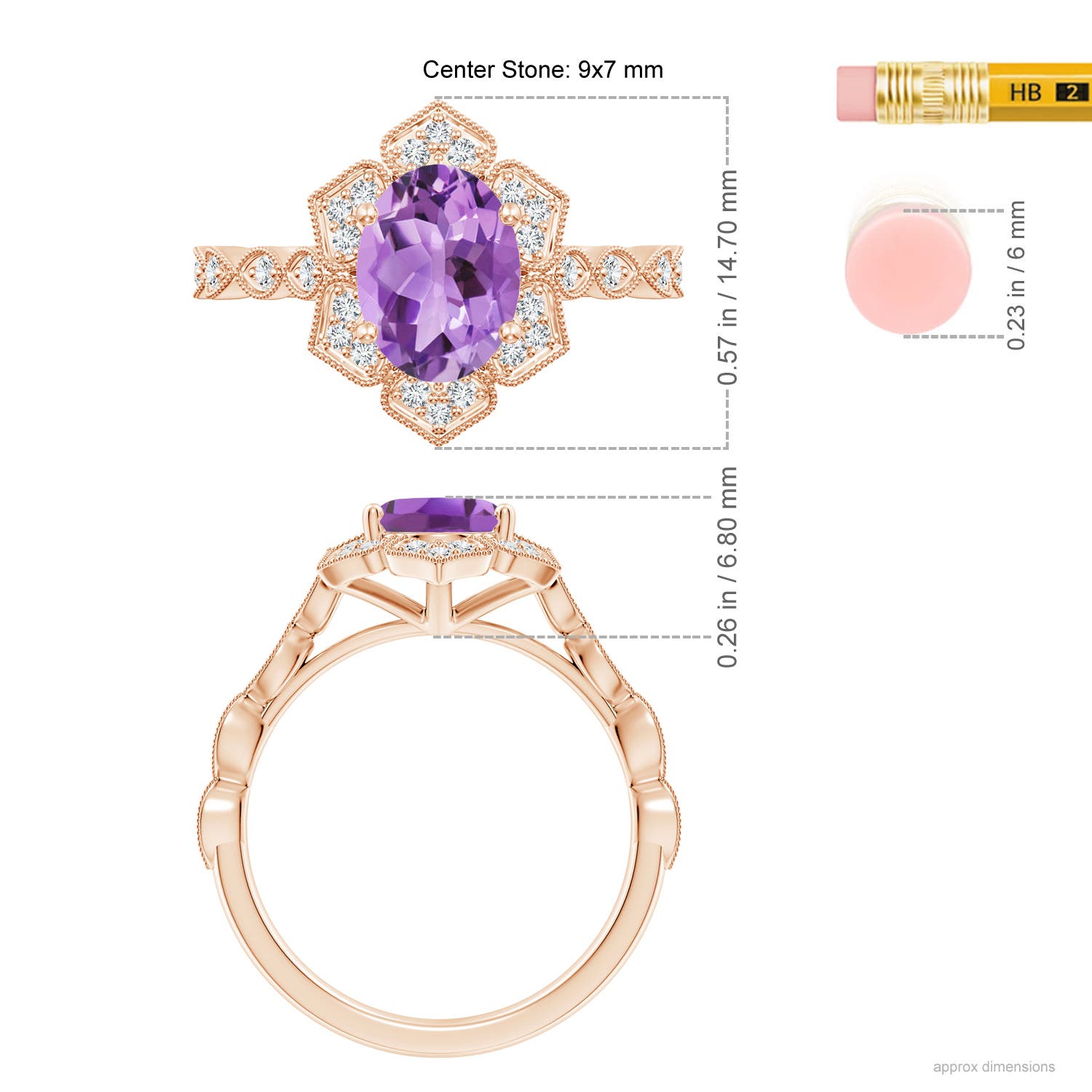 A - Amethyst / 1.86 CT / 14 KT Rose Gold