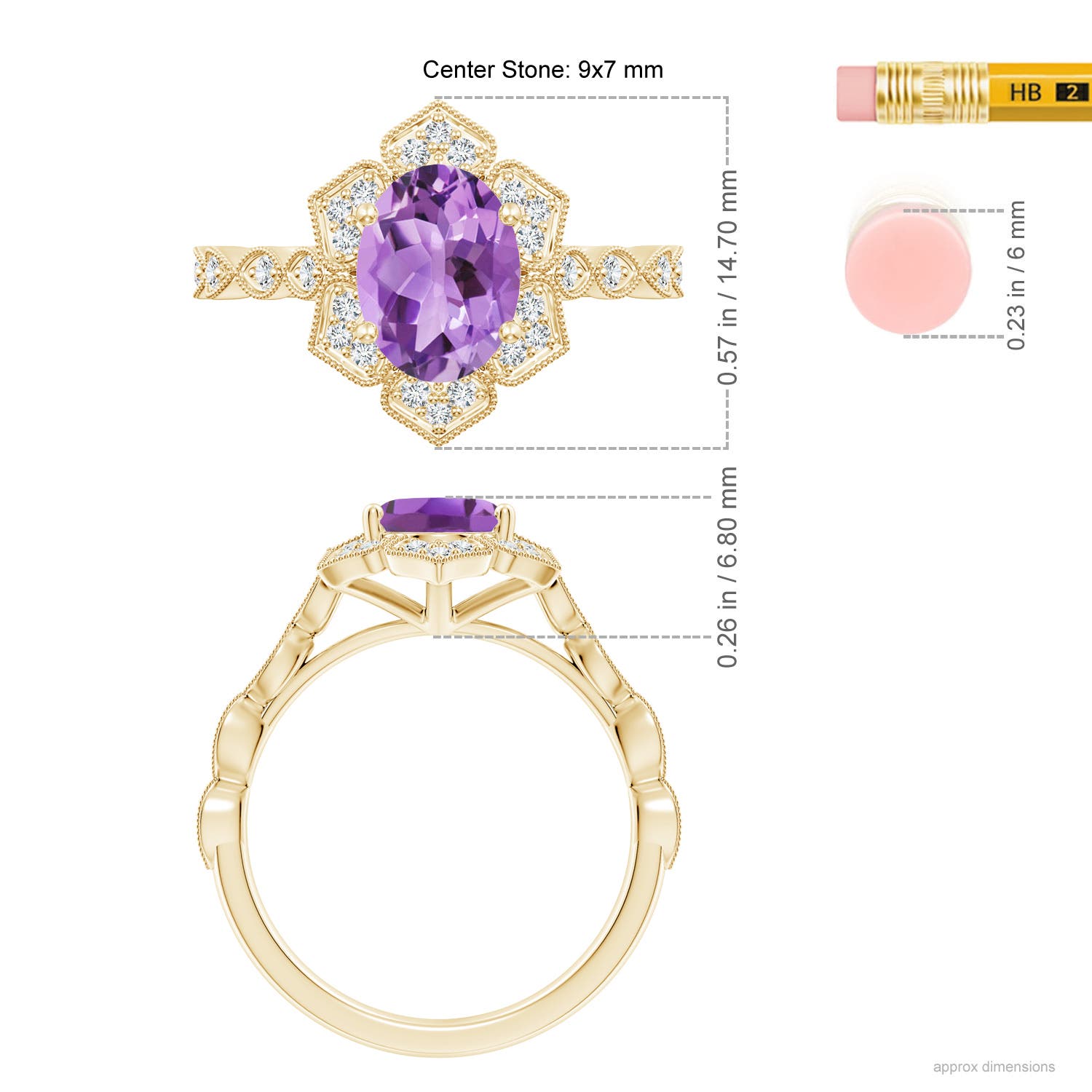 A - Amethyst / 1.86 CT / 14 KT Yellow Gold