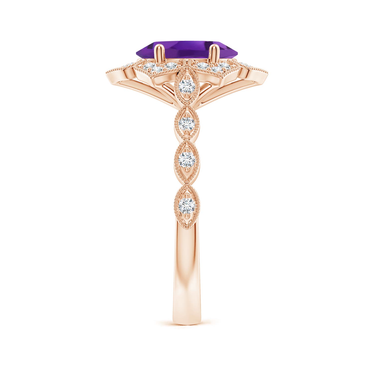 AAA - Amethyst / 1.86 CT / 14 KT Rose Gold