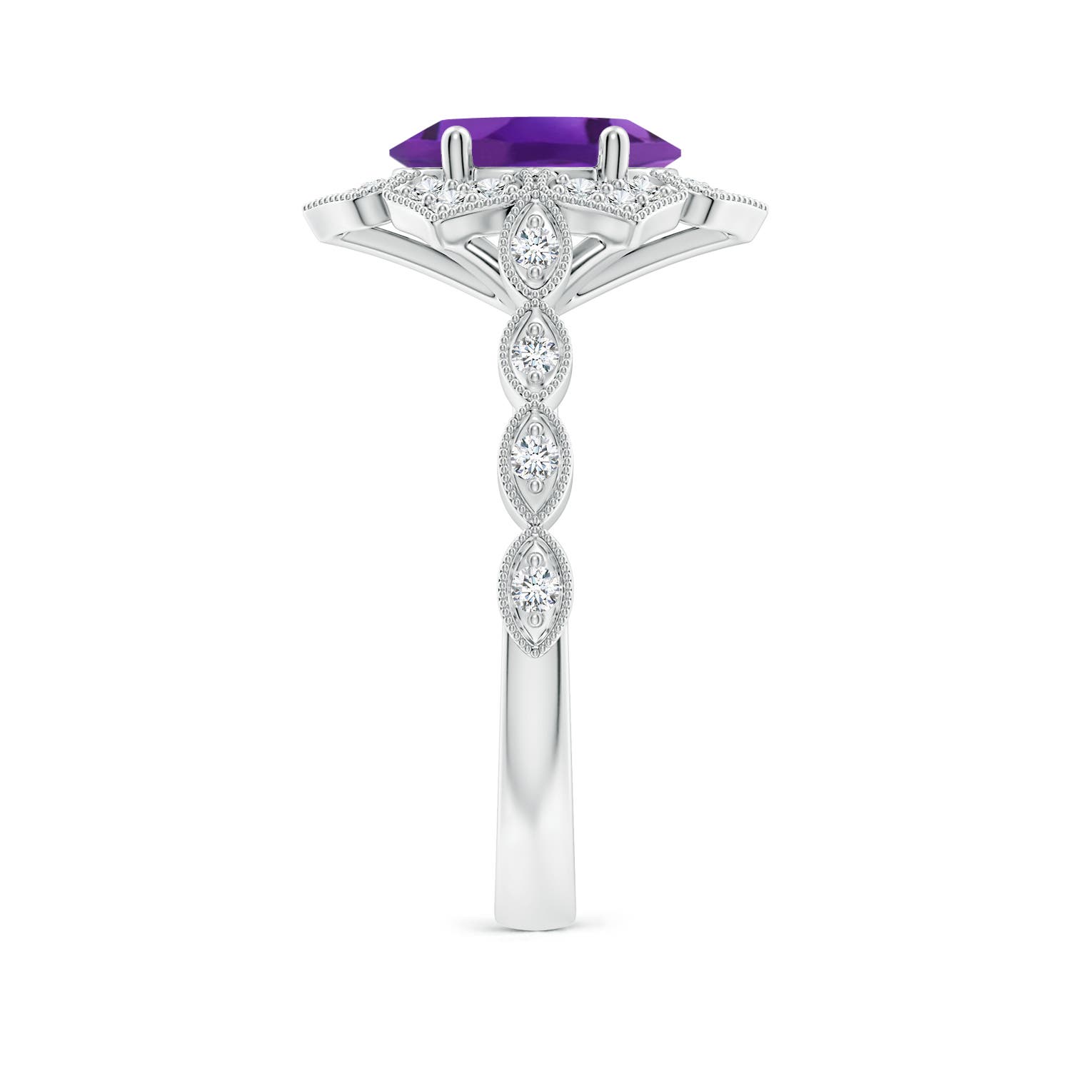 AAA - Amethyst / 1.86 CT / 14 KT White Gold