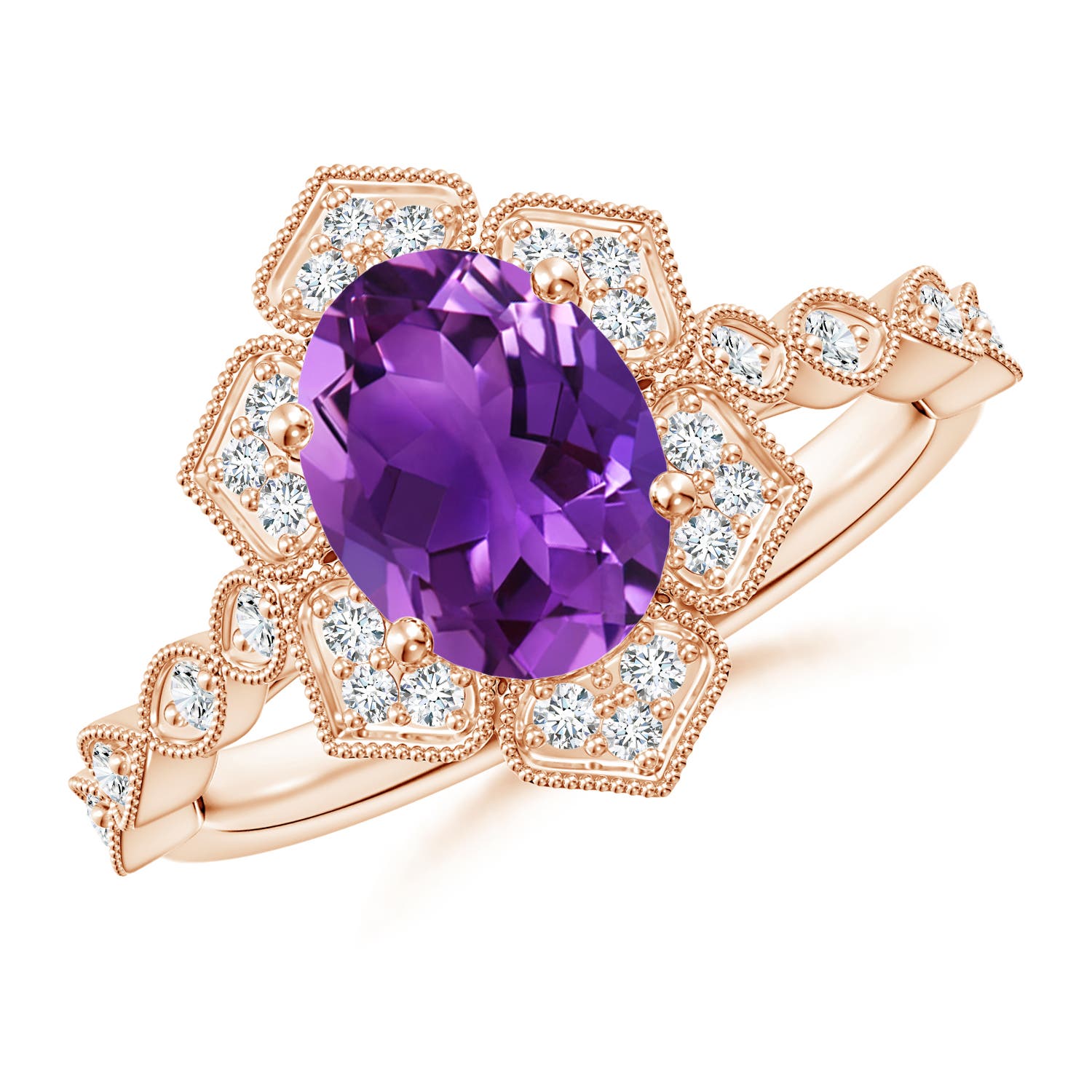 AAAA - Amethyst / 1.86 CT / 14 KT Rose Gold