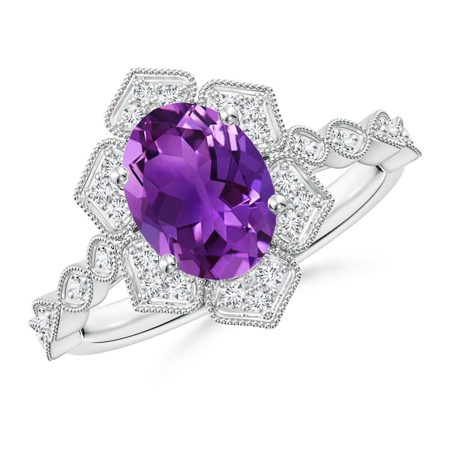 AAAA - Amethyst / 1.86 CT / 14 KT White Gold