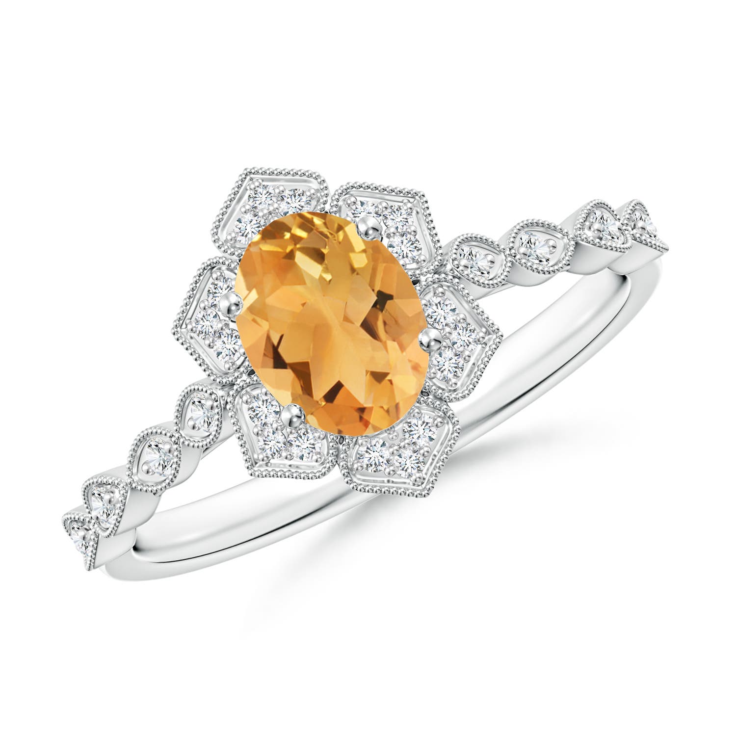 A - Citrine / 0.88 CT / 14 KT White Gold