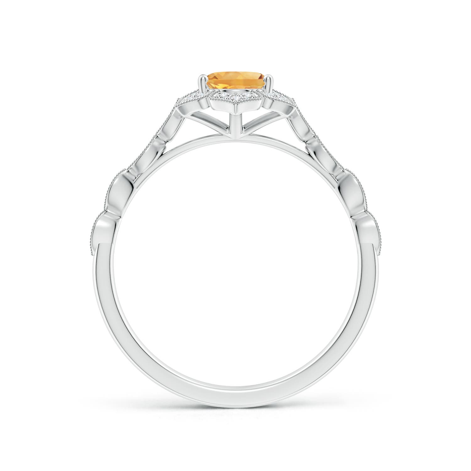 A - Citrine / 0.88 CT / 14 KT White Gold