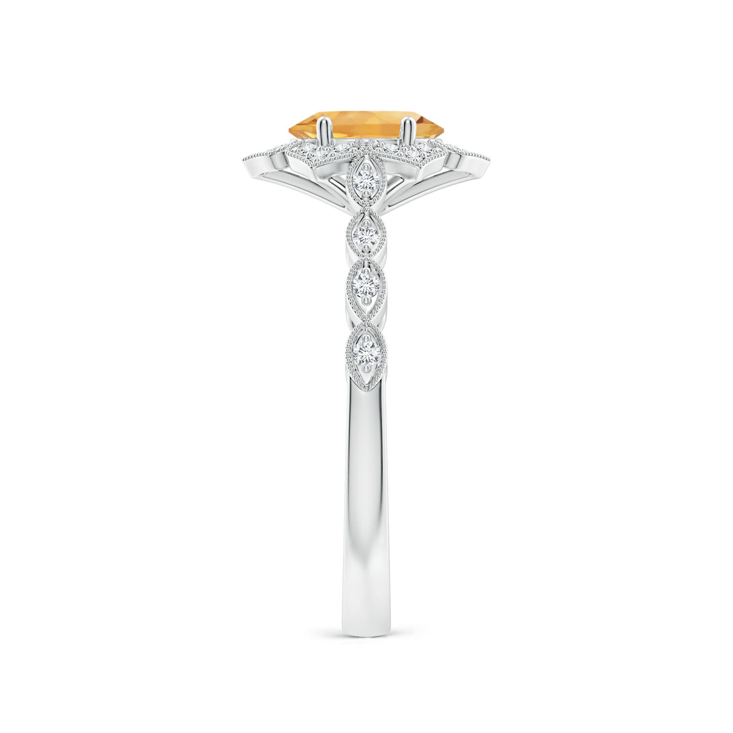 A - Citrine / 0.88 CT / 14 KT White Gold