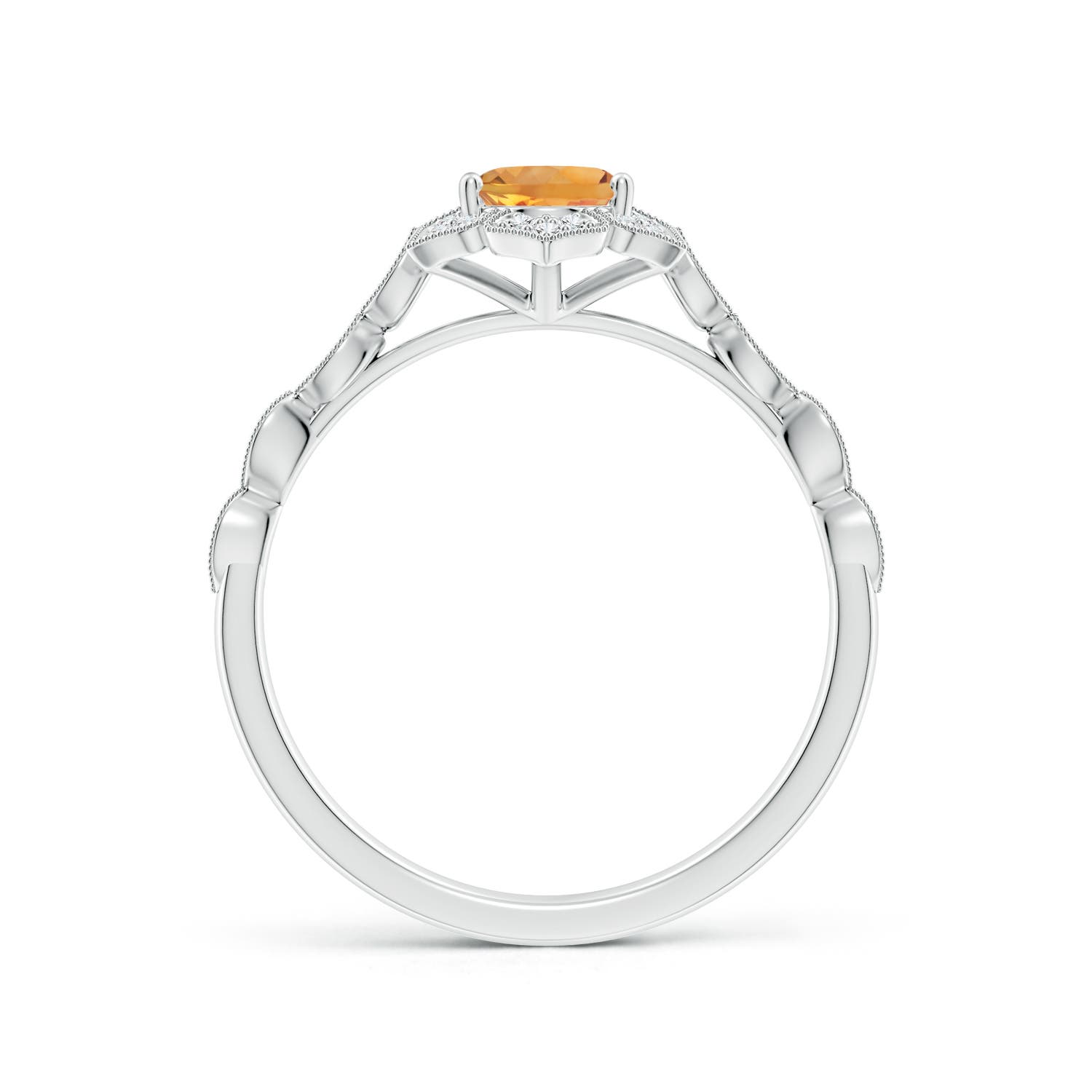 AA - Citrine / 0.88 CT / 14 KT White Gold