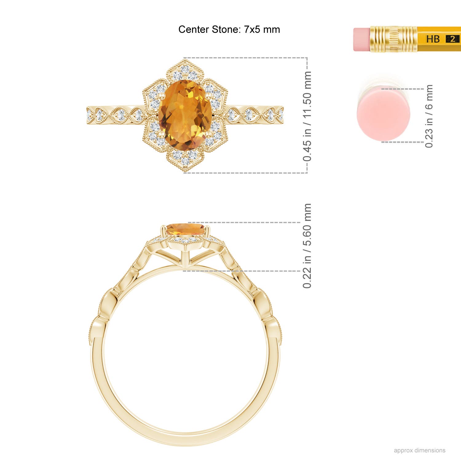 AA - Citrine / 0.88 CT / 14 KT Yellow Gold