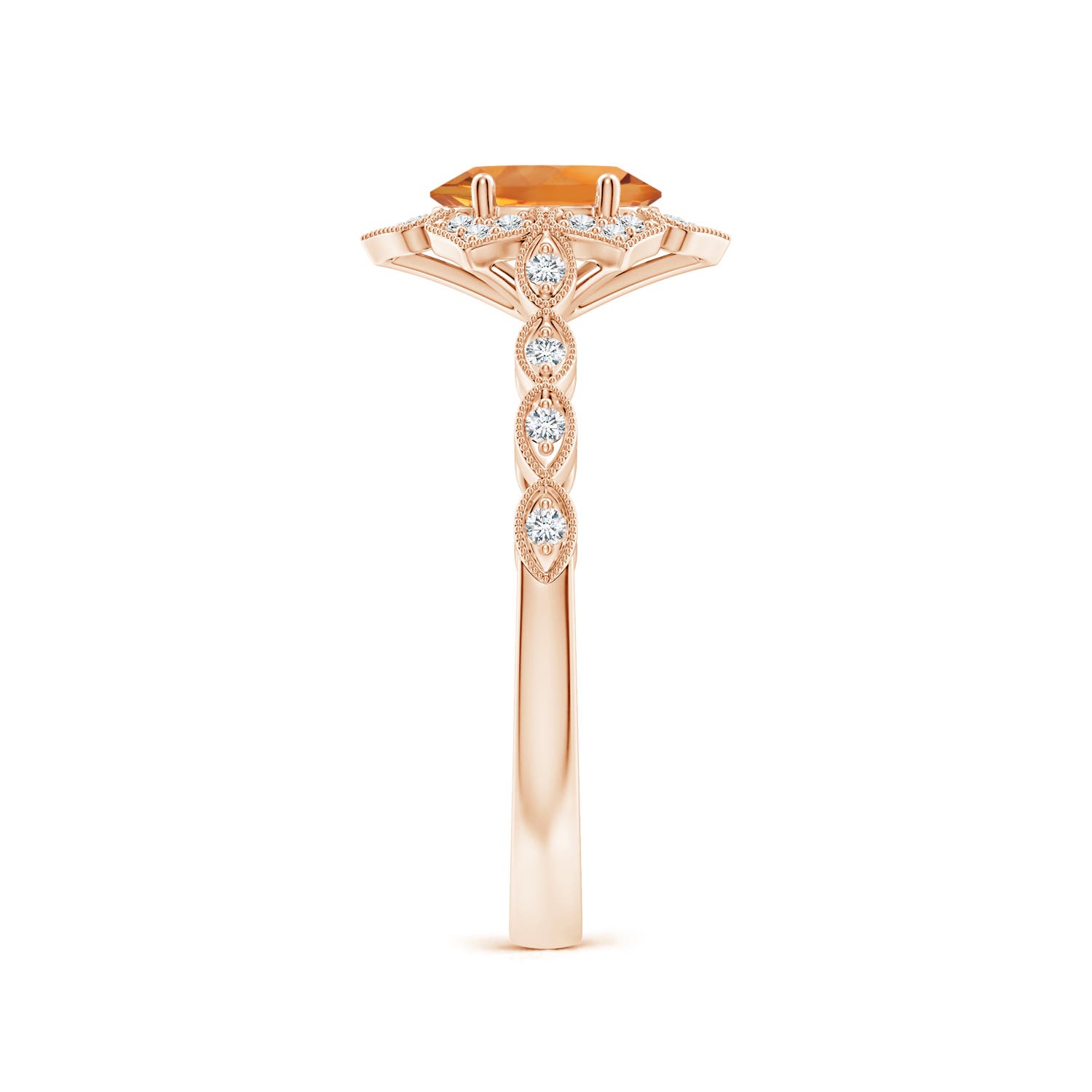 AAA - Citrine / 0.88 CT / 14 KT Rose Gold