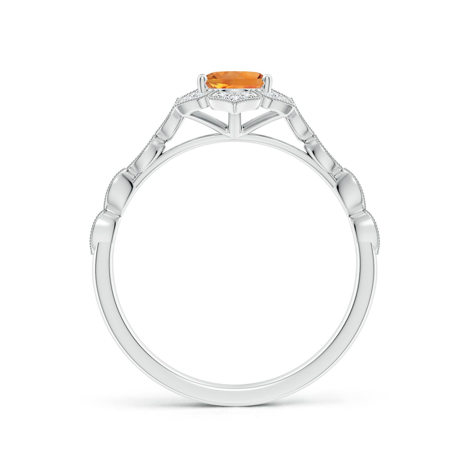 AAA - Citrine / 0.88 CT / 14 KT White Gold