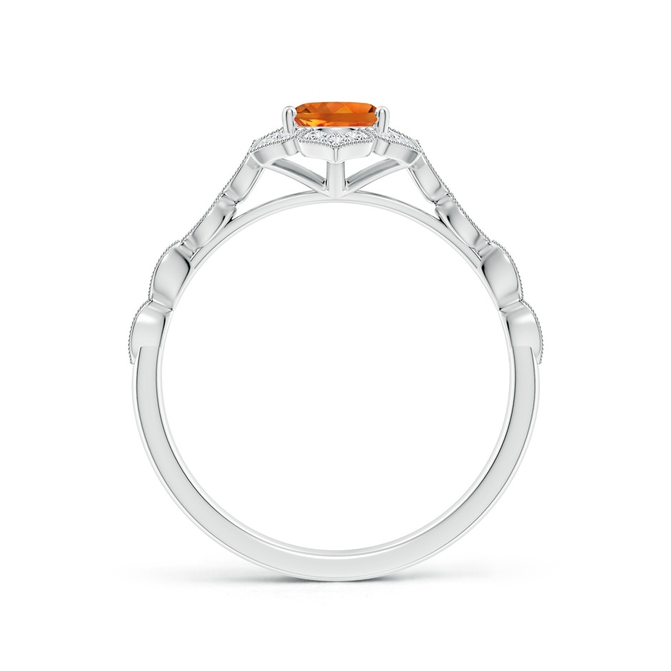 7x5mm AAAA Oval Citrine Trillium Floral Shank Ring in White Gold side-1