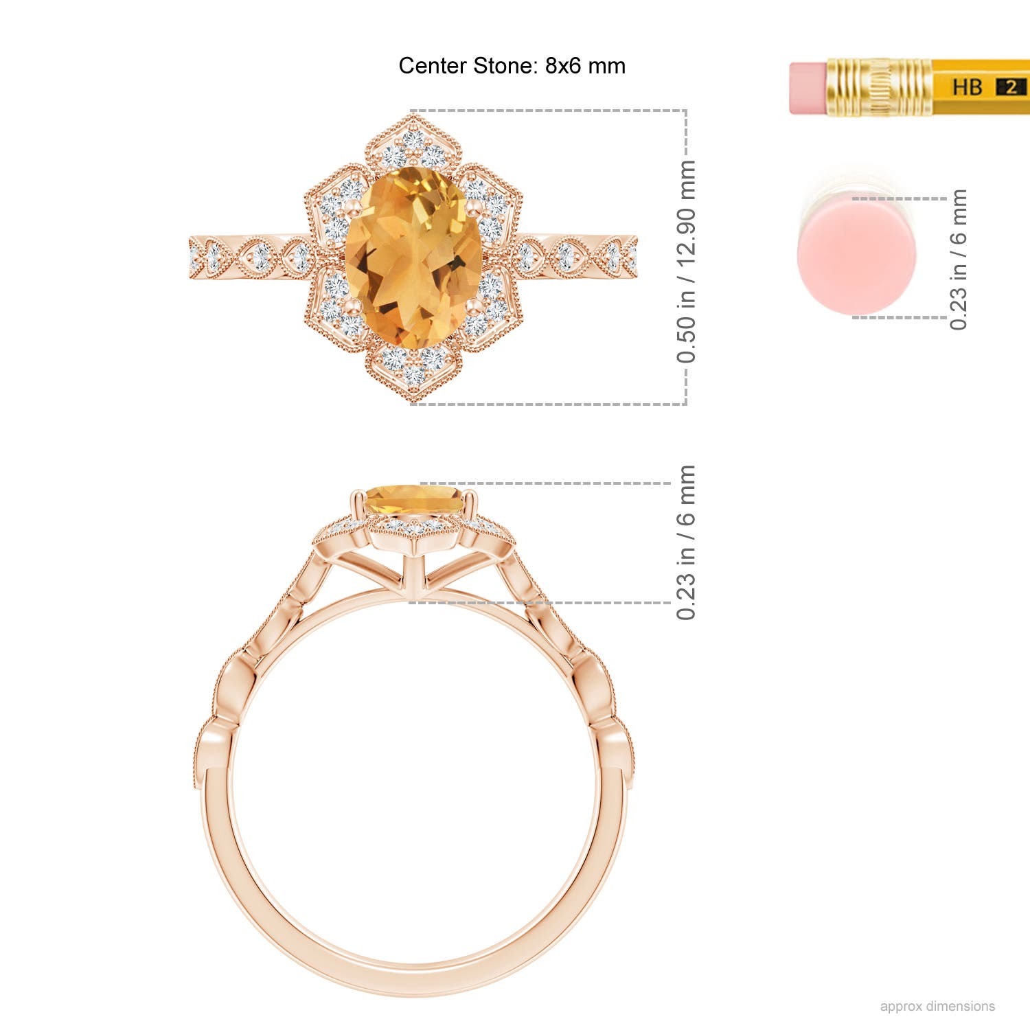 A - Citrine / 1.28 CT / 14 KT Rose Gold