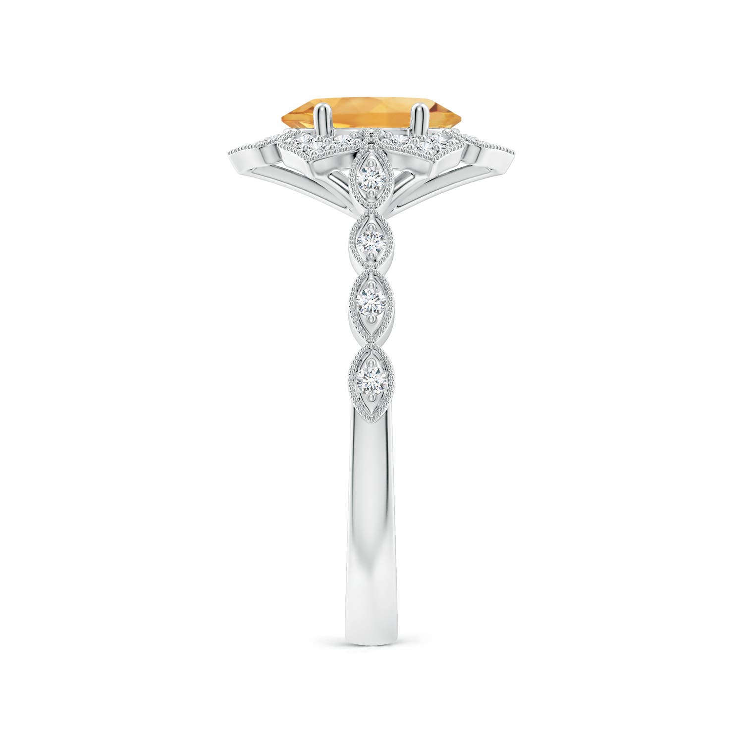 A - Citrine / 1.28 CT / 14 KT White Gold