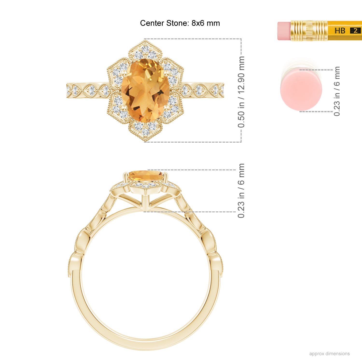 A - Citrine / 1.28 CT / 14 KT Yellow Gold