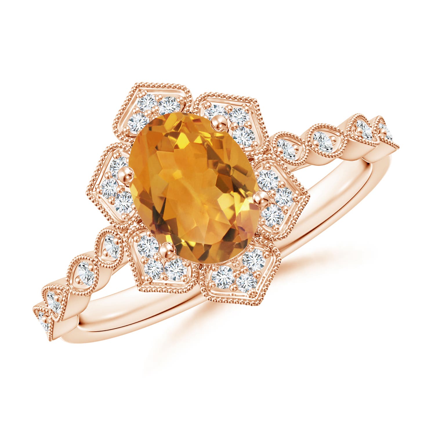 AA - Citrine / 1.28 CT / 14 KT Rose Gold