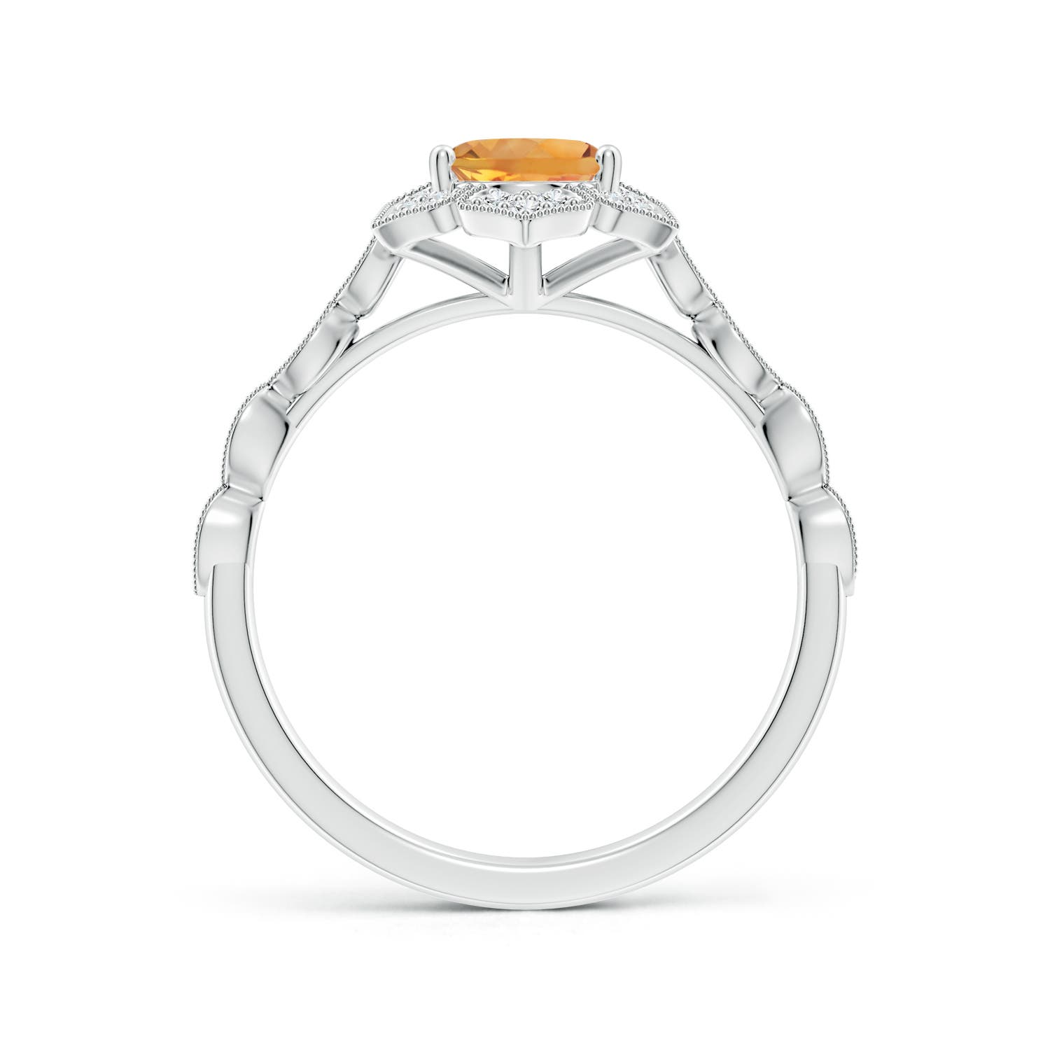 AA - Citrine / 1.28 CT / 14 KT White Gold