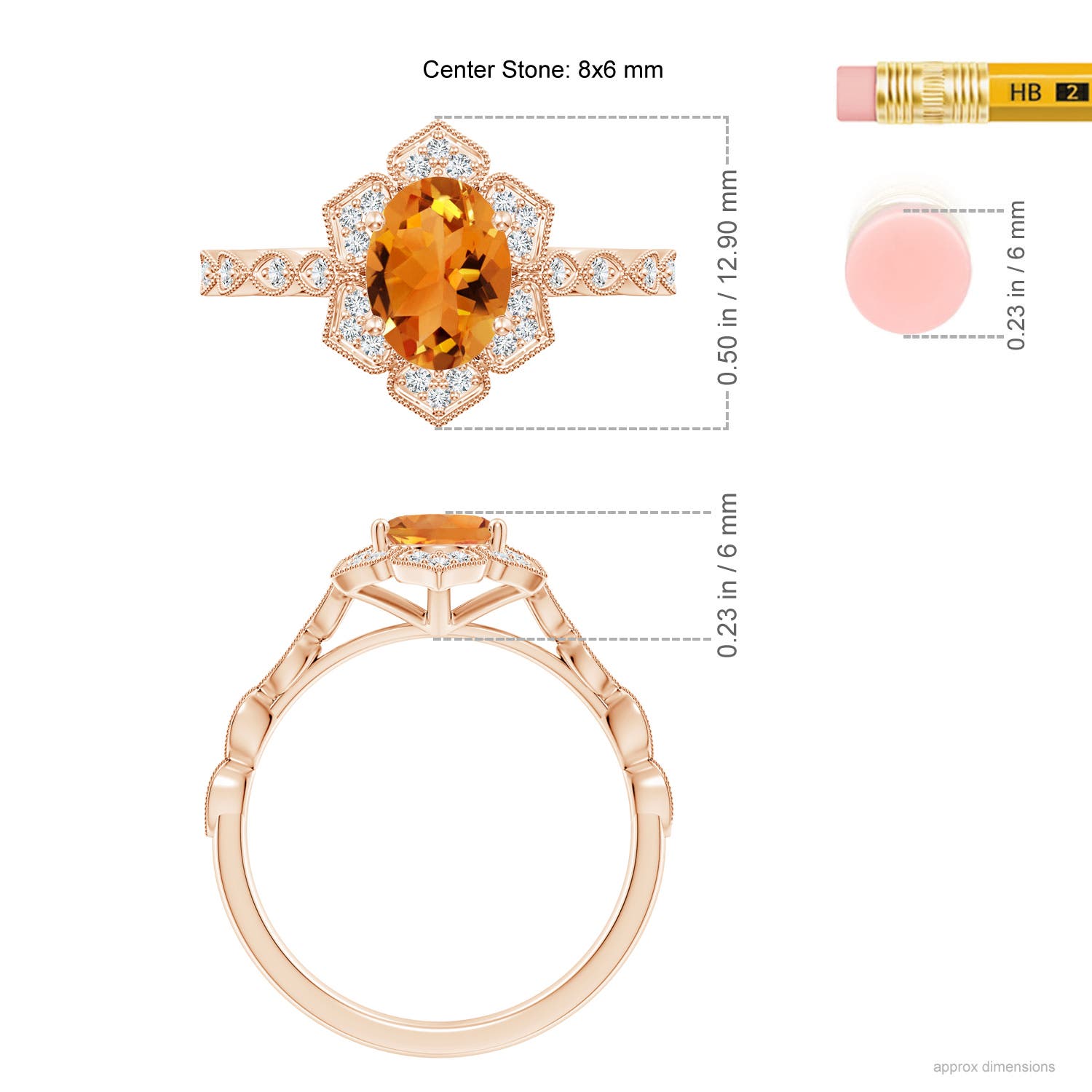 AAA - Citrine / 1.28 CT / 14 KT Rose Gold