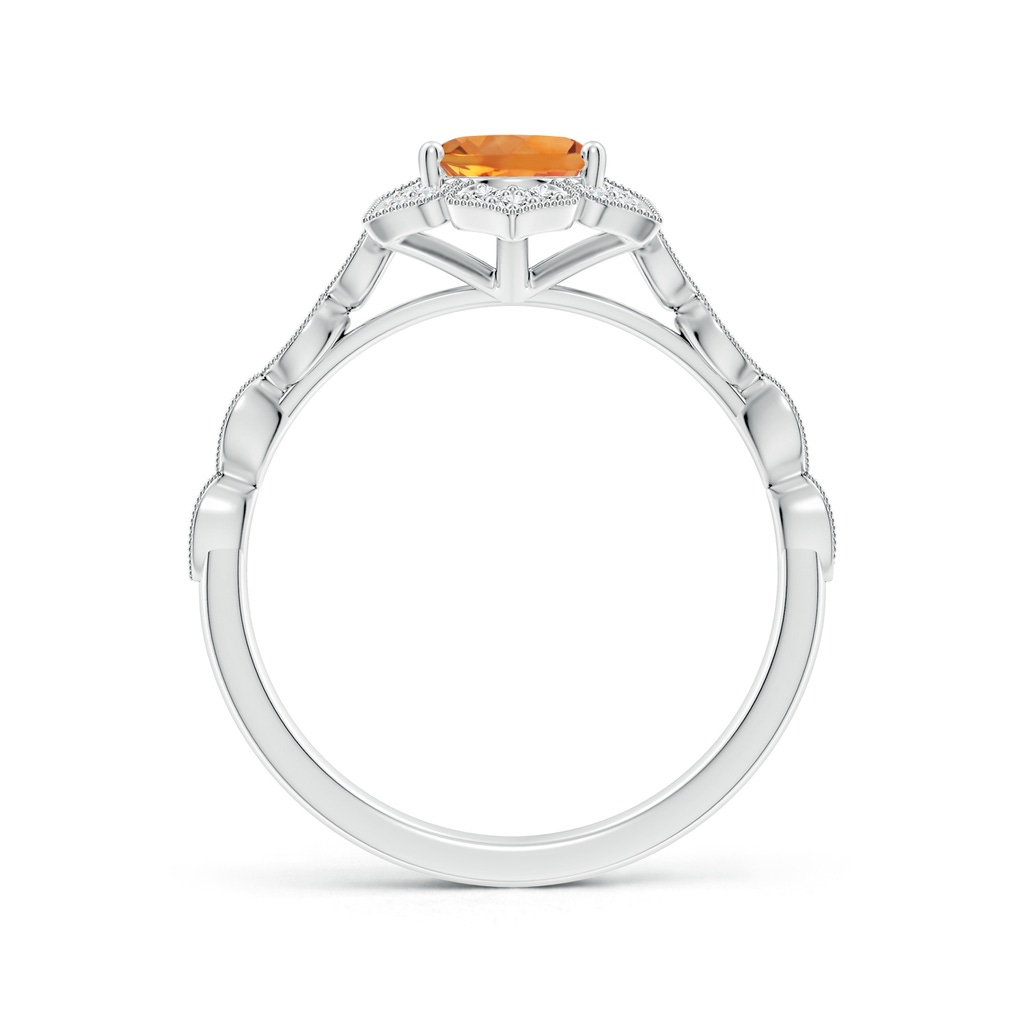 8x6mm AAA Oval Citrine Trillium Floral Shank Ring in White Gold - side_1