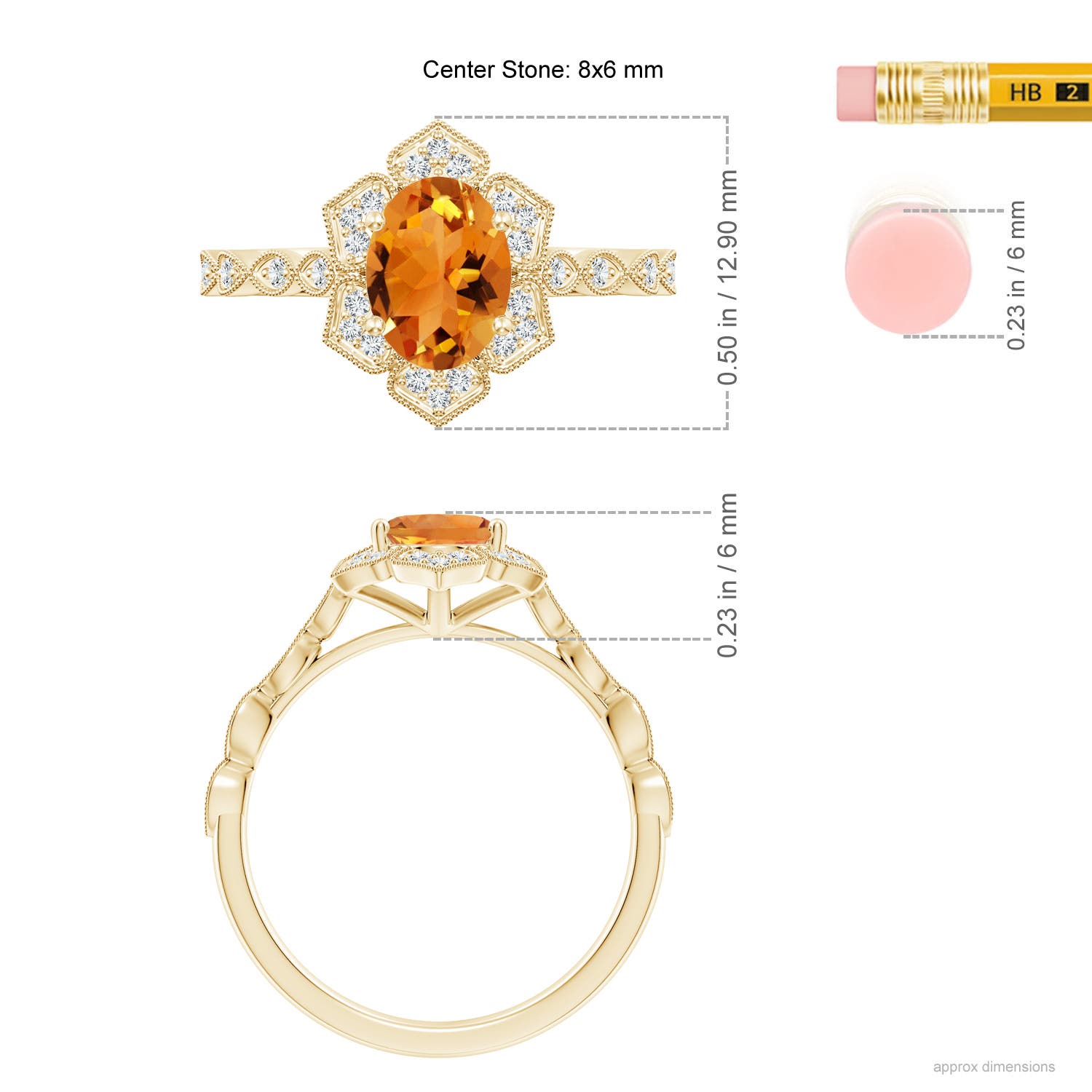 AAA - Citrine / 1.28 CT / 14 KT Yellow Gold