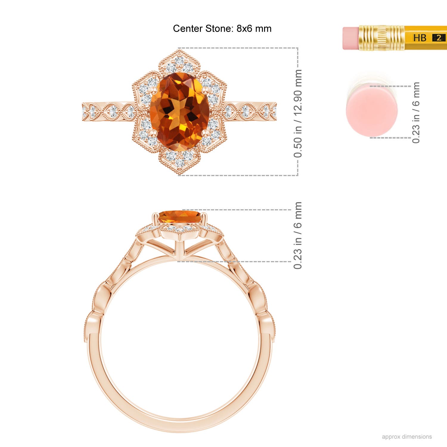 AAAA - Citrine / 1.28 CT / 14 KT Rose Gold