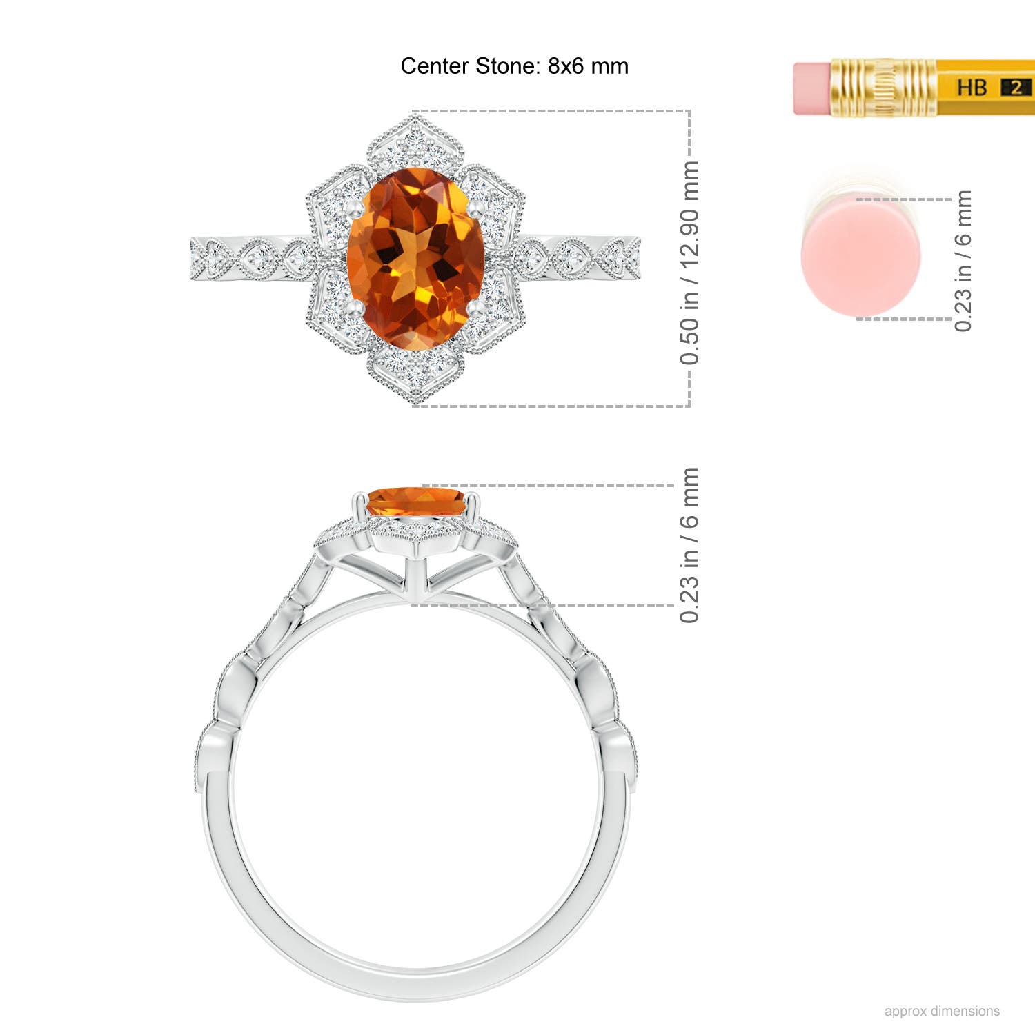 AAAA - Citrine / 1.28 CT / 14 KT White Gold