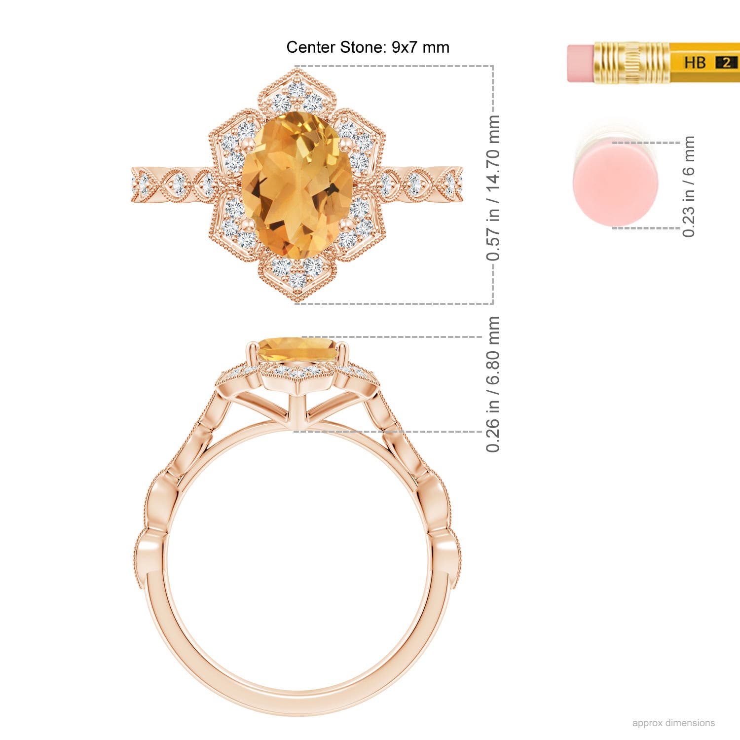 A - Citrine / 1.91 CT / 14 KT Rose Gold