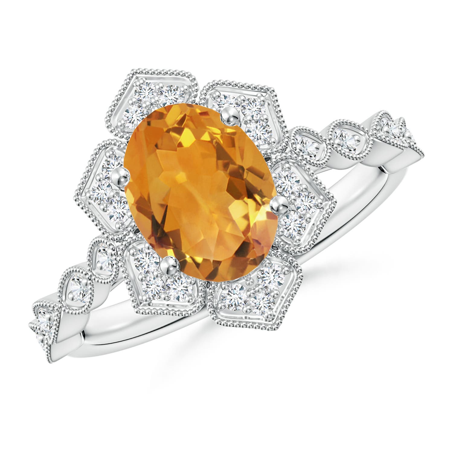 AA - Citrine / 1.91 CT / 14 KT White Gold