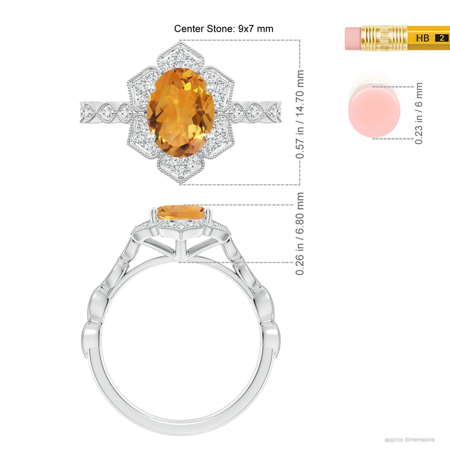 AA - Citrine / 1.91 CT / 14 KT White Gold