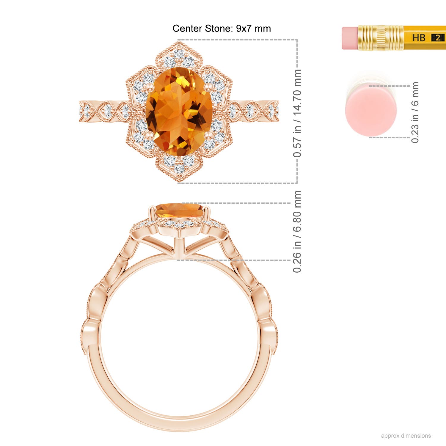 AAA - Citrine / 1.91 CT / 14 KT Rose Gold