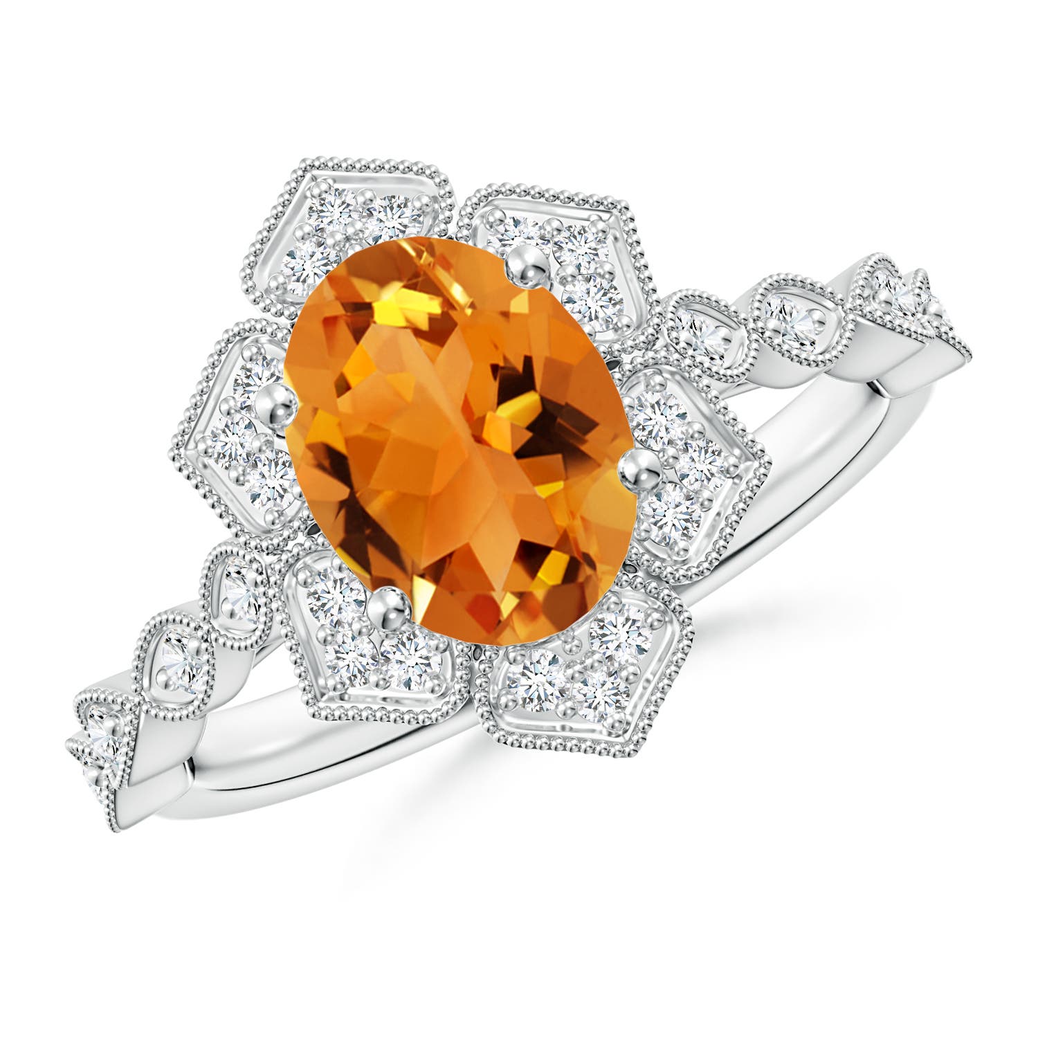 AAA - Citrine / 1.91 CT / 14 KT White Gold