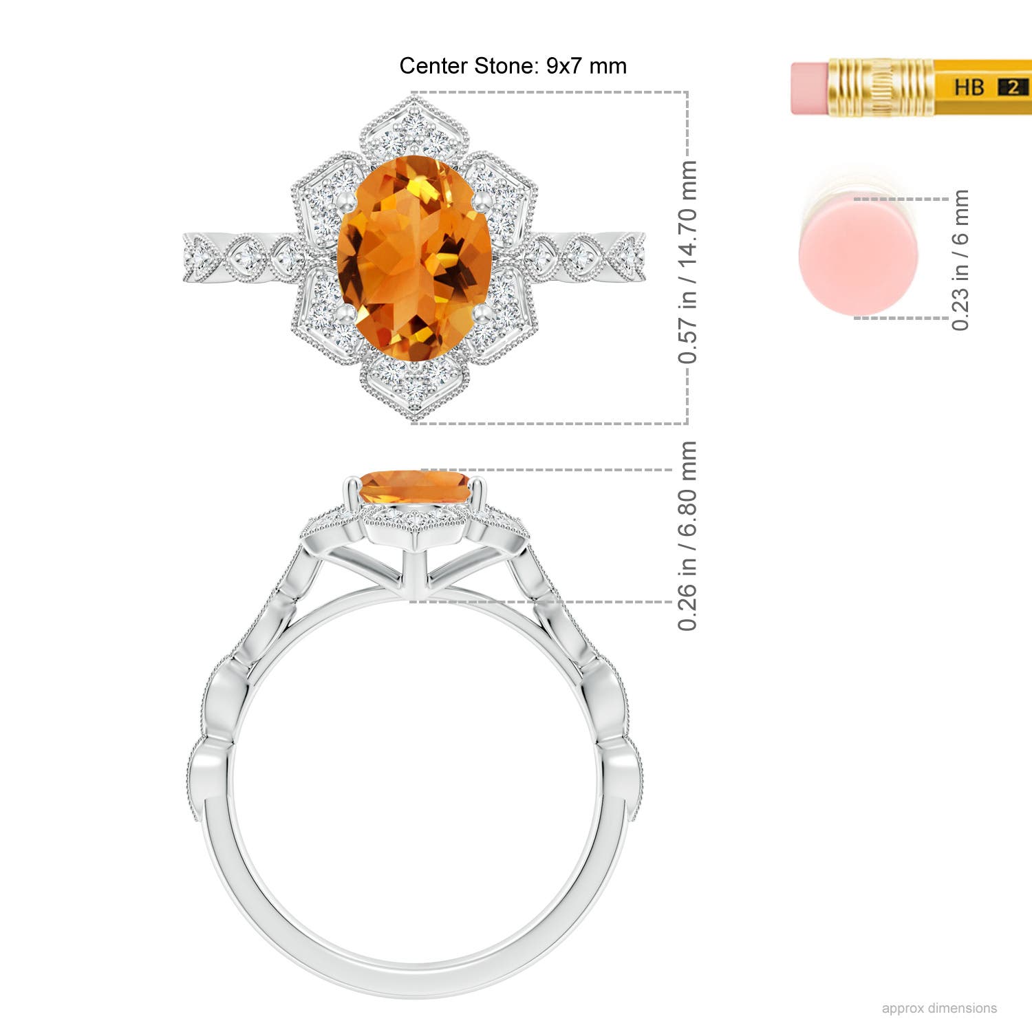 AAA - Citrine / 1.91 CT / 14 KT White Gold