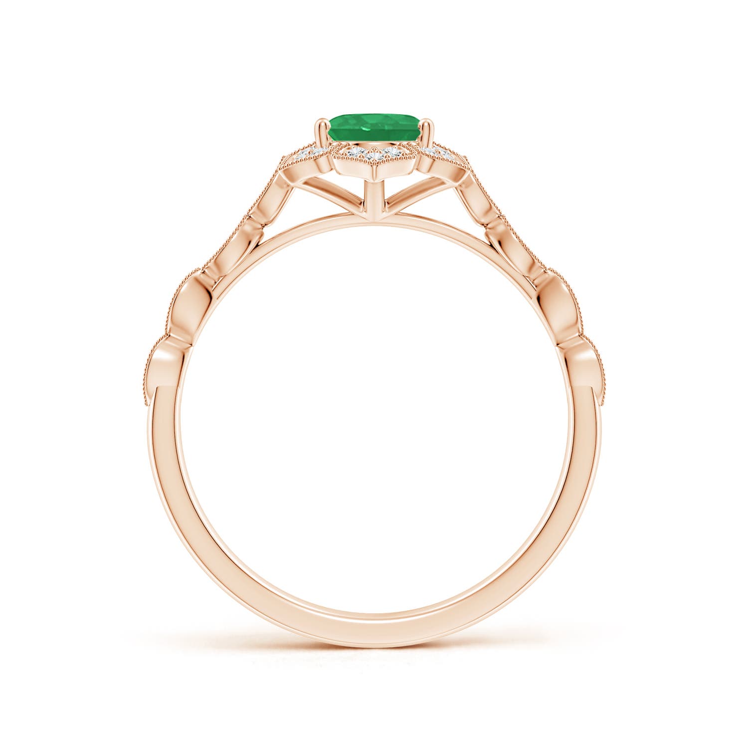 A - Emerald / 0.8 CT / 14 KT Rose Gold