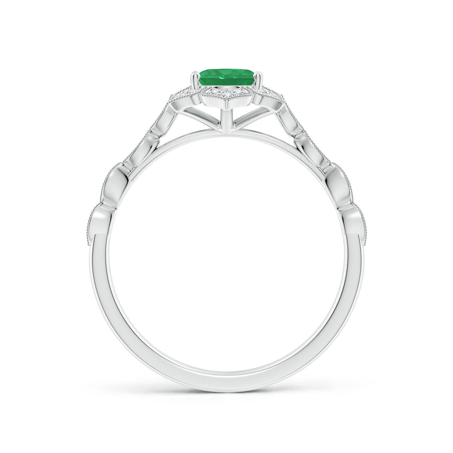 A - Emerald / 0.8 CT / 14 KT White Gold