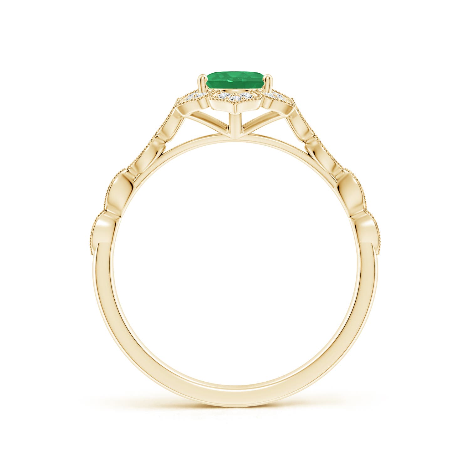 A - Emerald / 0.8 CT / 14 KT Yellow Gold