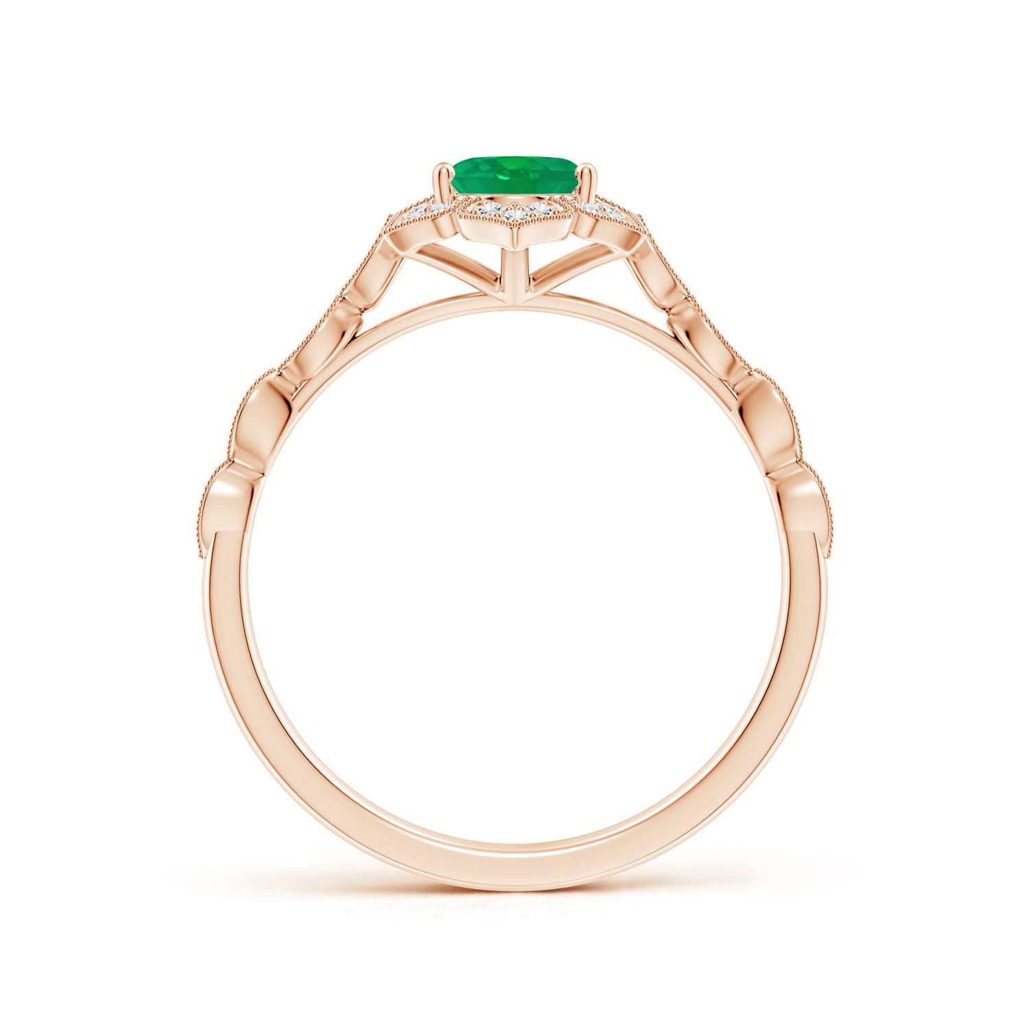 AA - Emerald / 0.8 CT / 14 KT Rose Gold