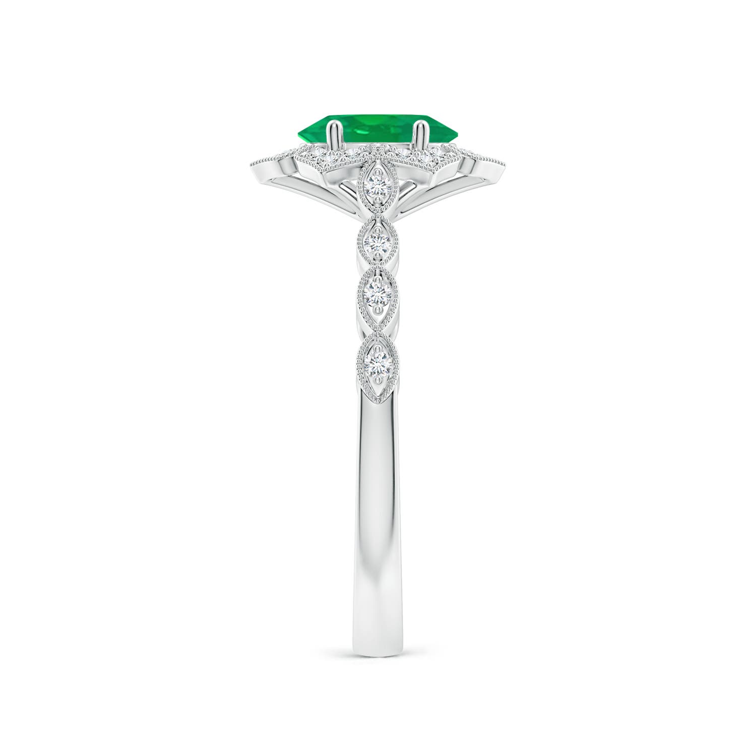 AA - Emerald / 0.8 CT / 14 KT White Gold