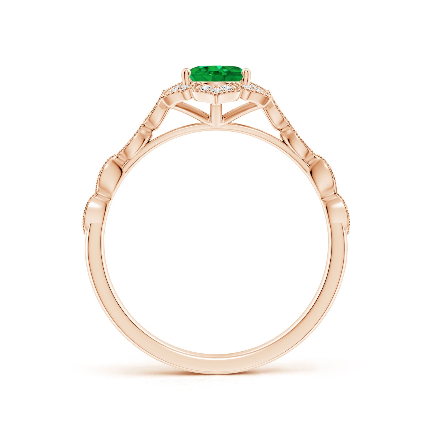 AAA - Emerald / 0.8 CT / 14 KT Rose Gold