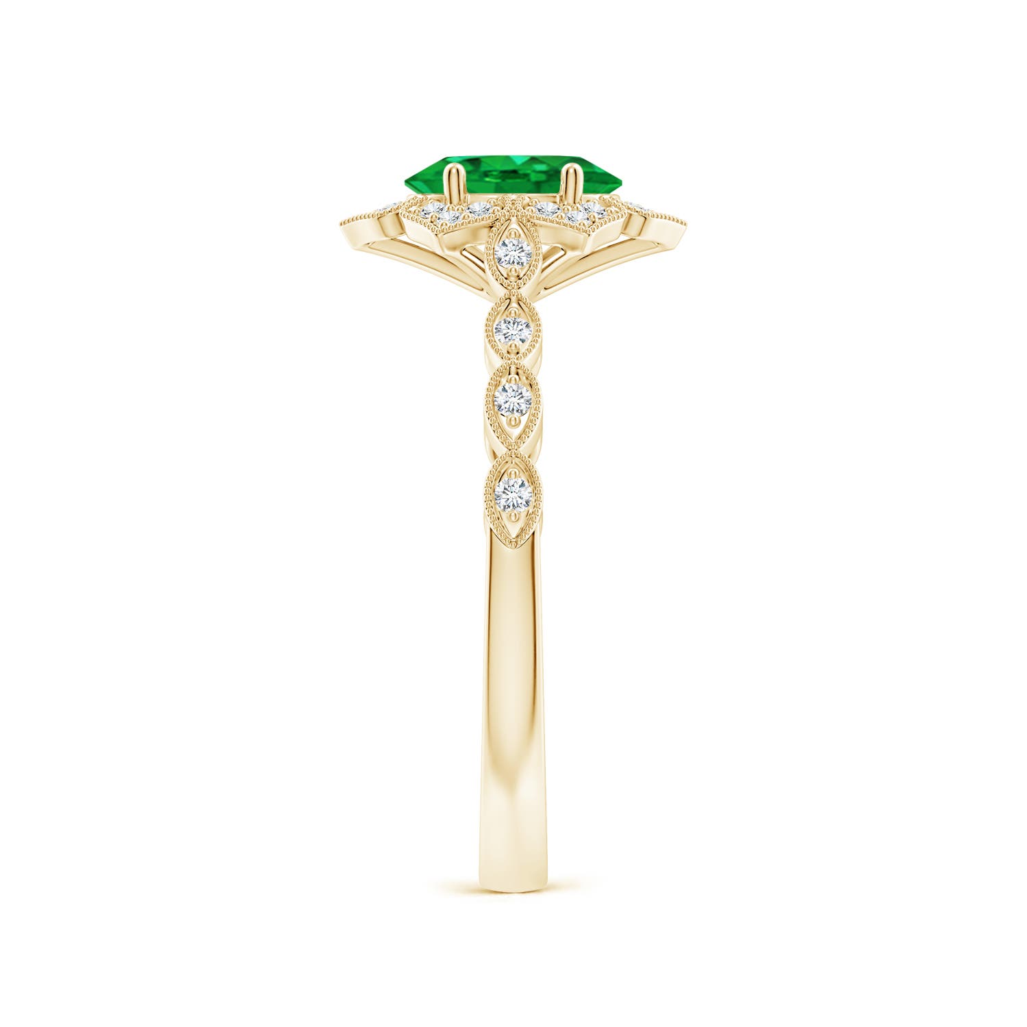 AAA - Emerald / 0.8 CT / 14 KT Yellow Gold