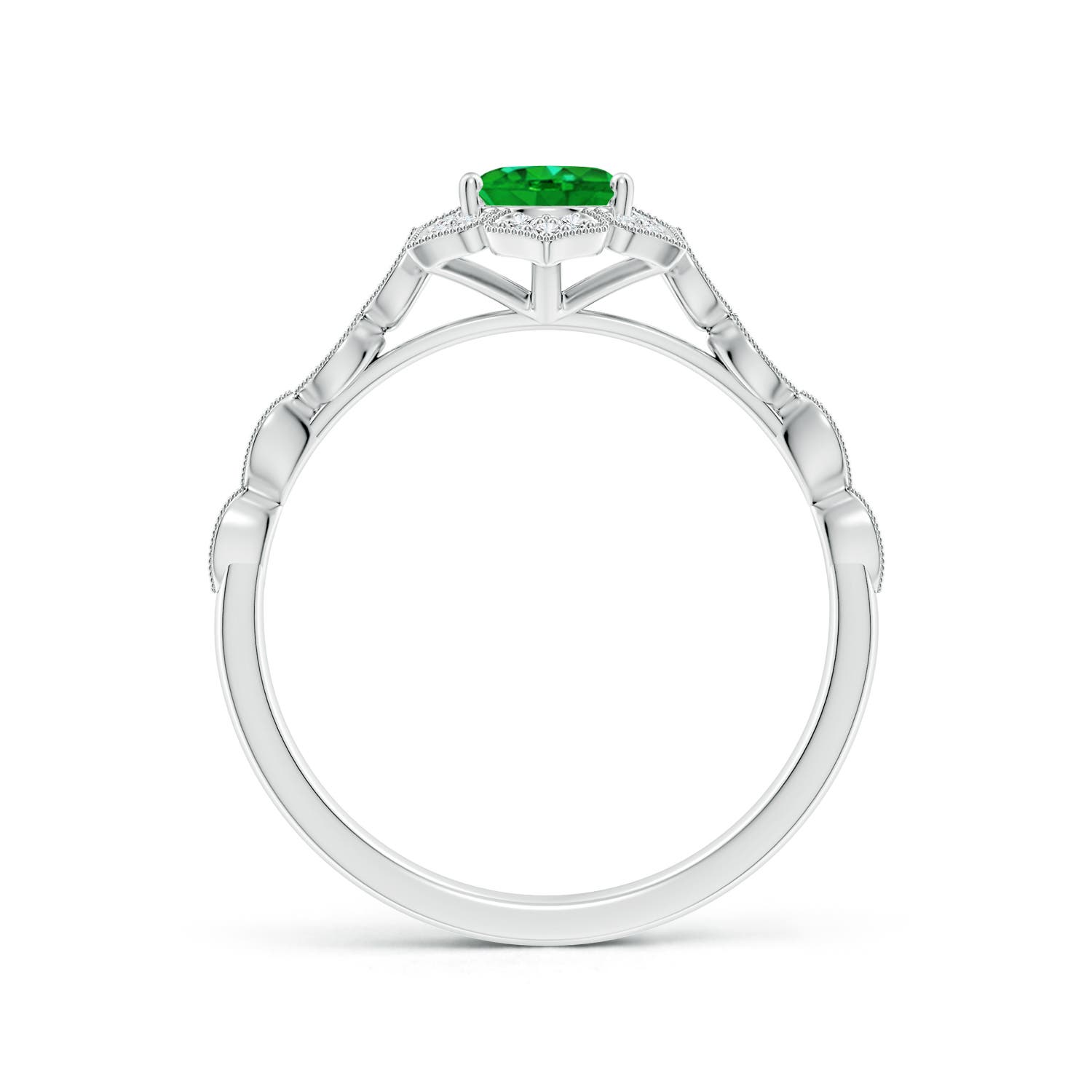 AAAA - Emerald / 0.8 CT / 14 KT White Gold