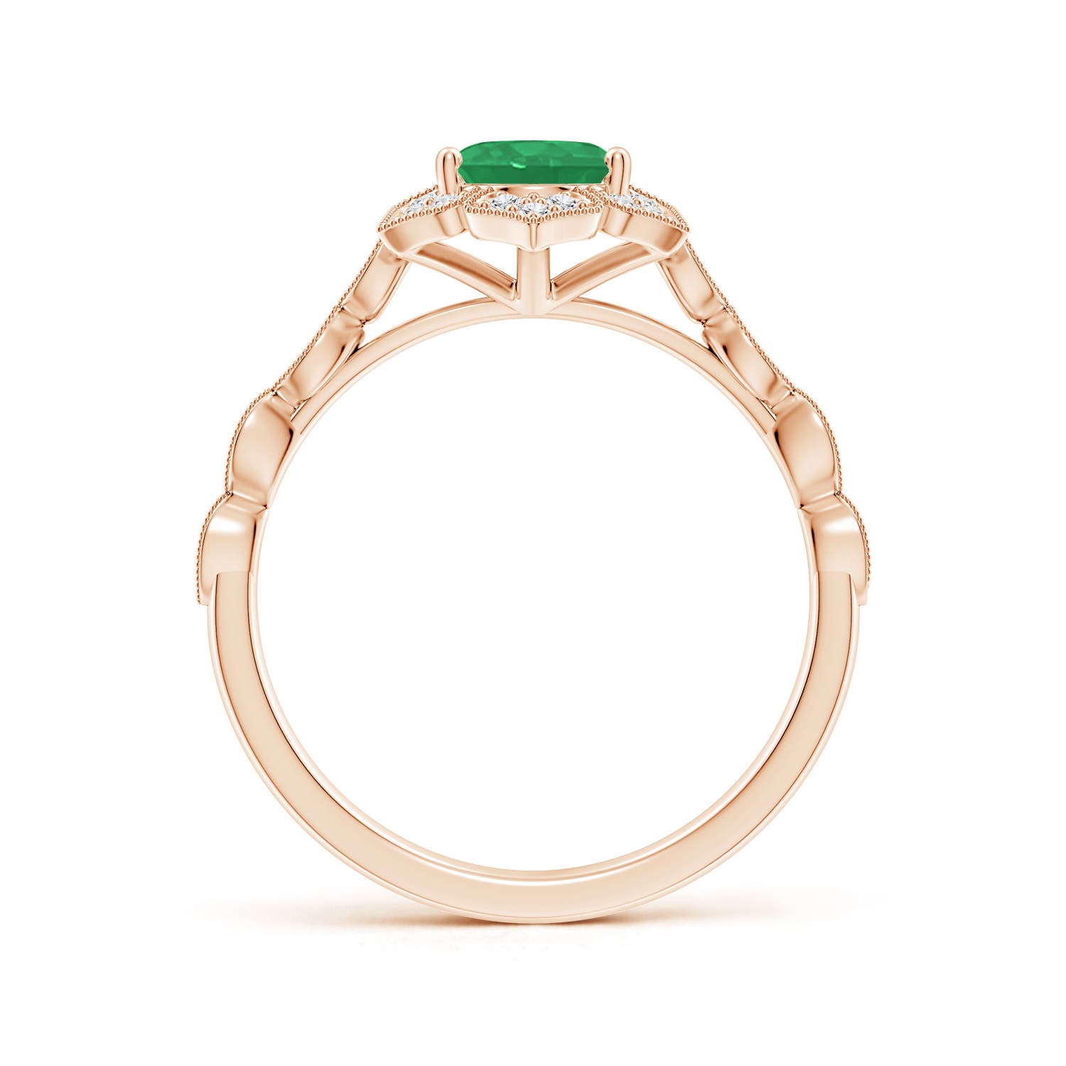 A - Emerald / 1.28 CT / 14 KT Rose Gold