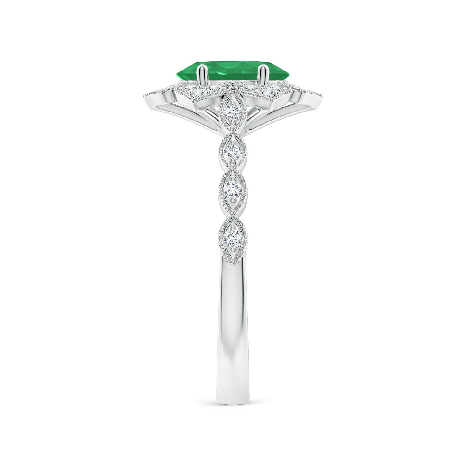 A - Emerald / 1.28 CT / 14 KT White Gold