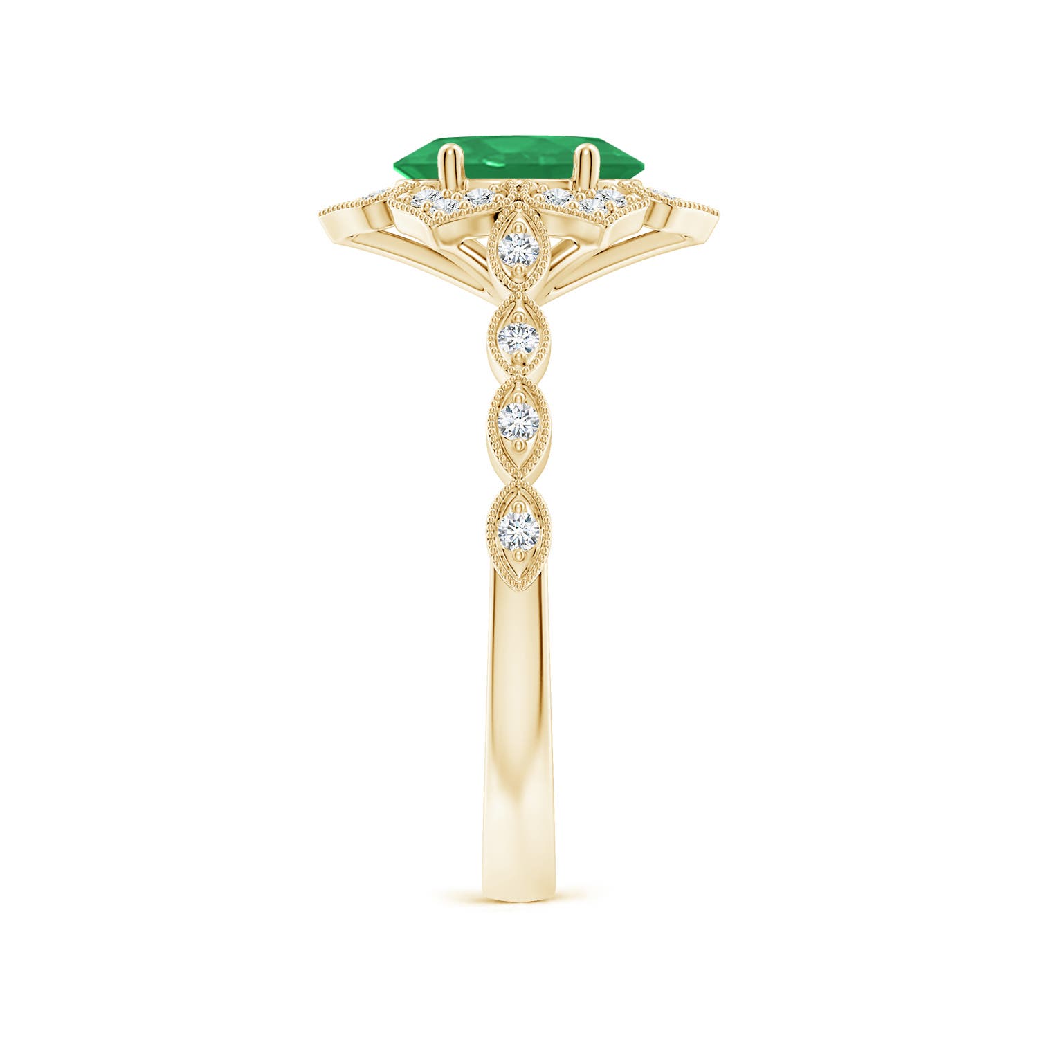 A - Emerald / 1.28 CT / 14 KT Yellow Gold