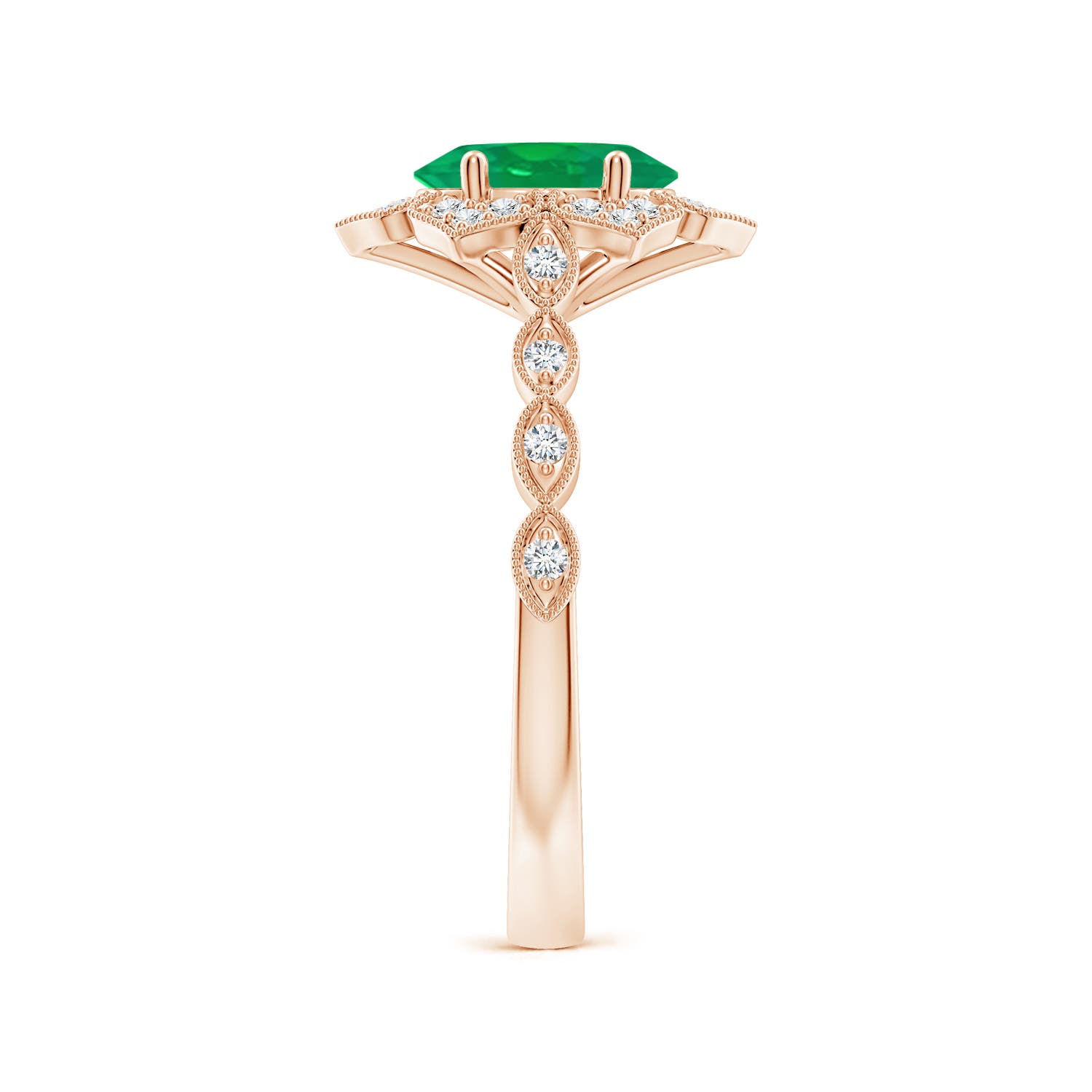 AA - Emerald / 1.28 CT / 14 KT Rose Gold