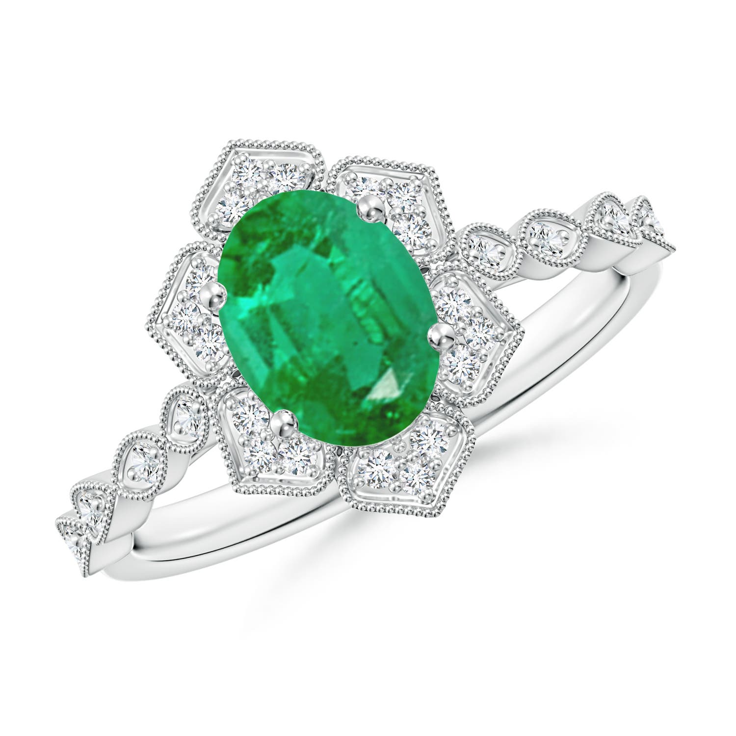 AA - Emerald / 1.28 CT / 14 KT White Gold