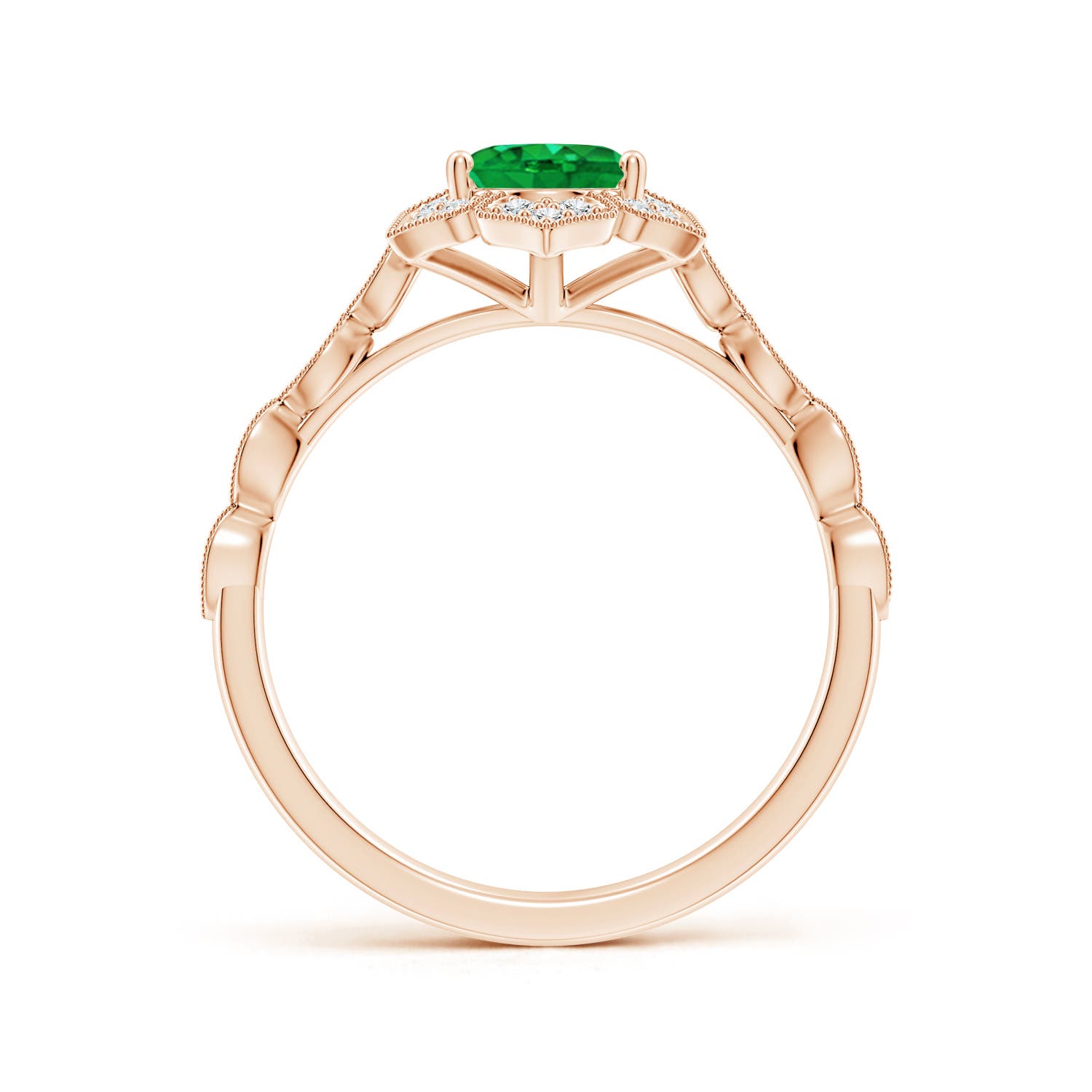 AAA - Emerald / 1.28 CT / 14 KT Rose Gold