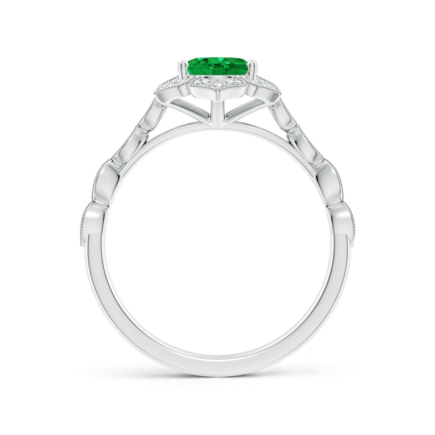 AAA - Emerald / 1.28 CT / 14 KT White Gold